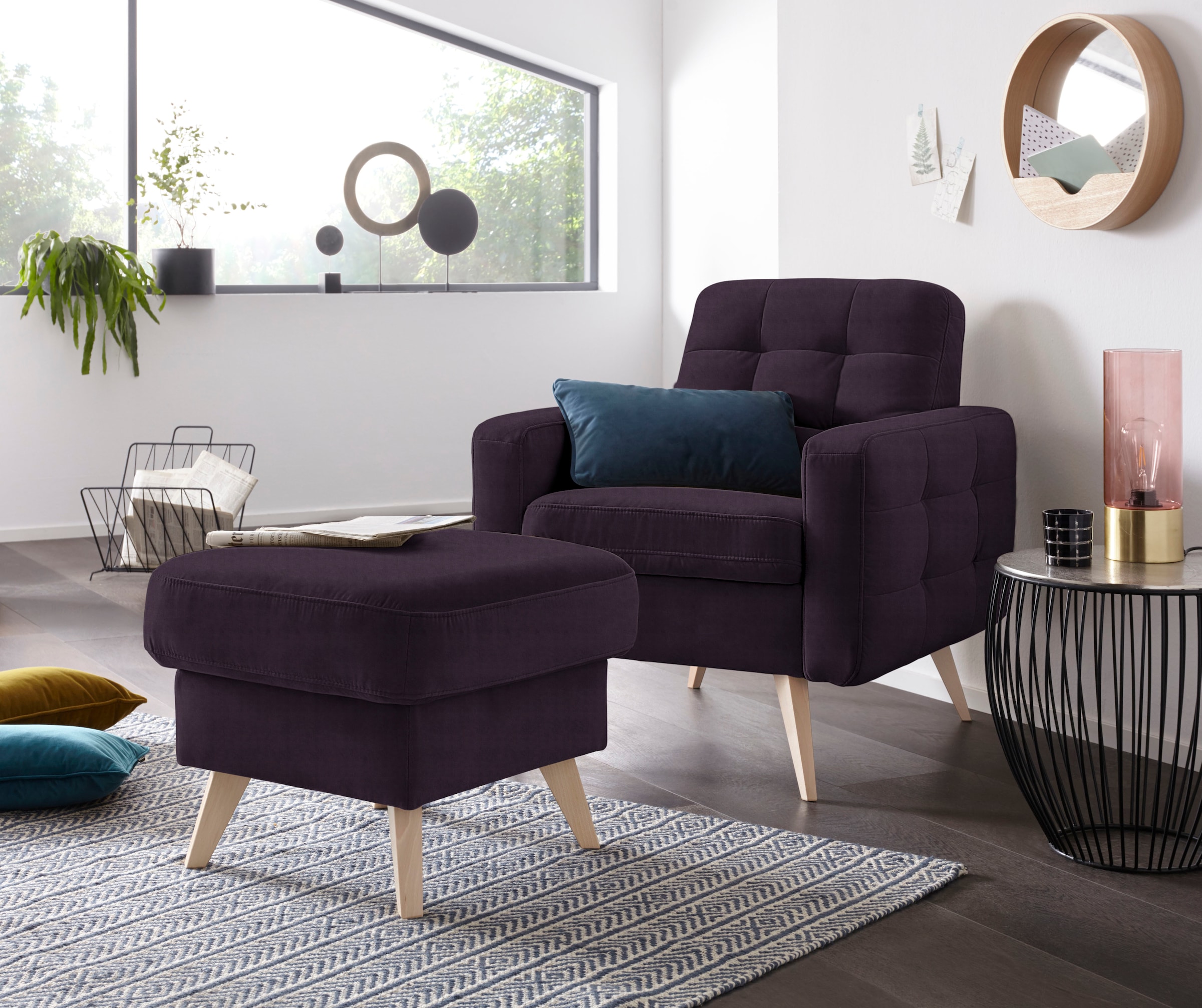 exxpo - sofa fashion Hocker »Nappa mit praktischem Staufach unter der Sitzfläche«