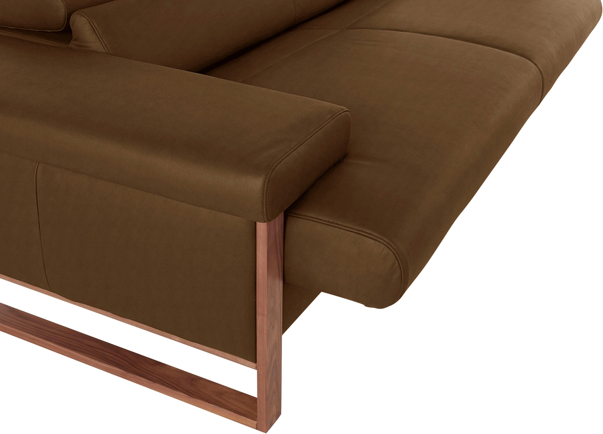 2,5-Sitzer W.SCHILLIG "finn", braun (chocolate s37), B:230cm H:71cm T:106cm, Flachgewebe S22 (100% Polyester);Stoff S37 (100% Polyester);Longlife Xtra-Leder Z59: Glattleder mit modischer Prägung. Hautstärke 0, 9 - 1, 1 mm, Sofas, German Design Award 2016, 8