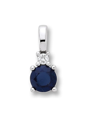 Kettenanhänger »0.02 ct Diamant Brillant Safir Anhänger aus 585 Weißgold«, Damen Gold...