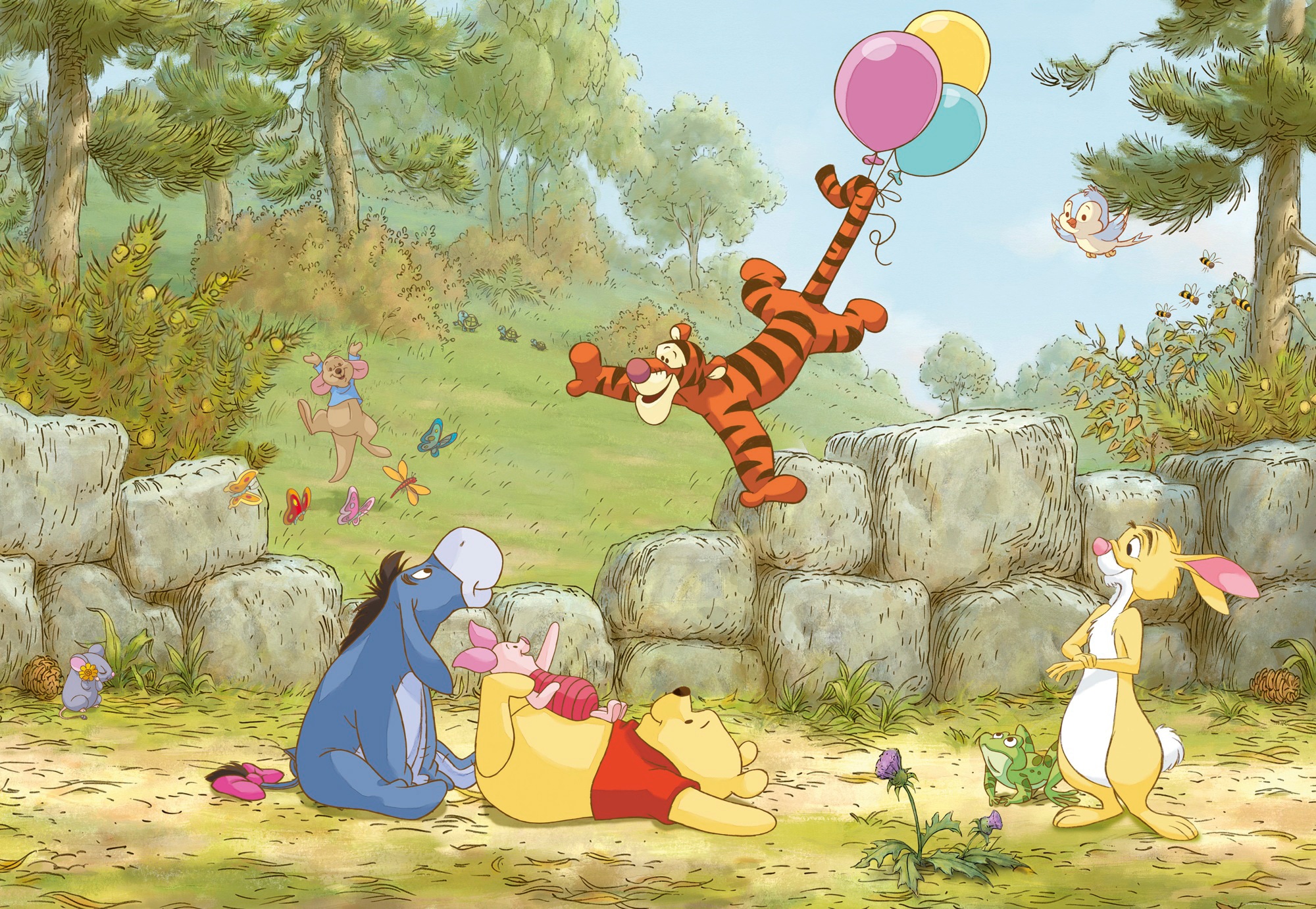 Komar Fototapete "Winnie the Pooh Ballooning - Größe 368 x 254 cm", bedruckt, Kinderzimmer