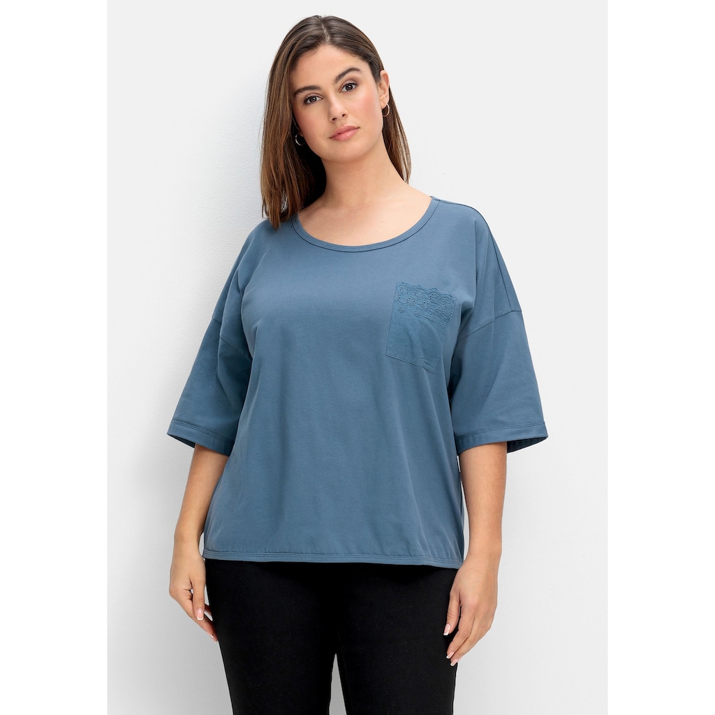 Sheego T-Shirt »Große Größen« mit Brusttasche aus Spitze