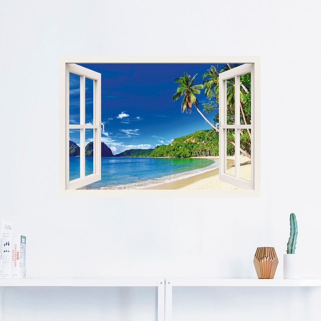 Artland Wandbild »Fensterblick Paradies«, Fensterblick, (1 St.), als Alubild,  Leinwandbild, Wandaufkleber oder Poster in versch. Größen kaufen | BAUR