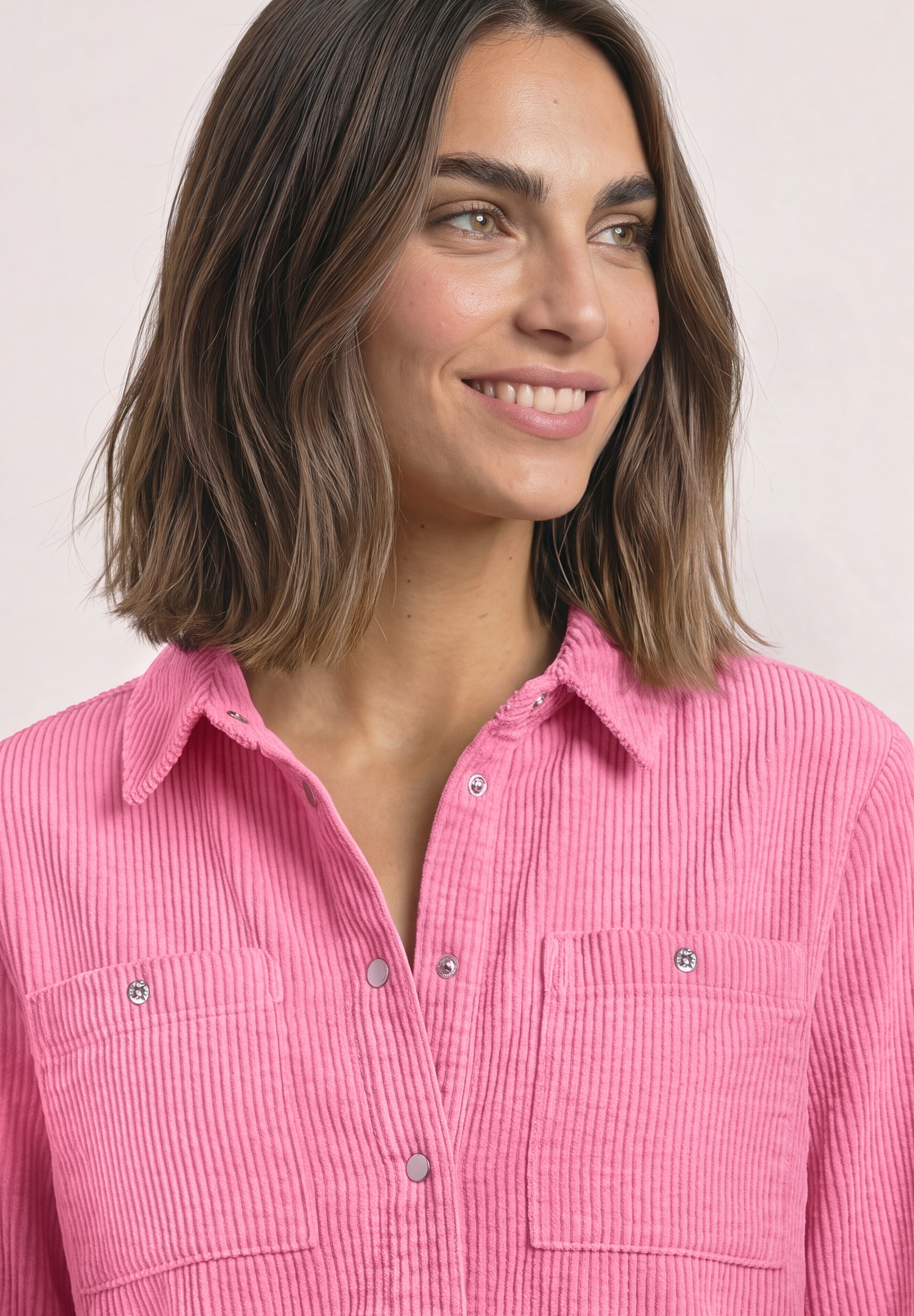 STREET ONE Langarmbluse Overshirt in Cord-Qualität / Hemdkragen