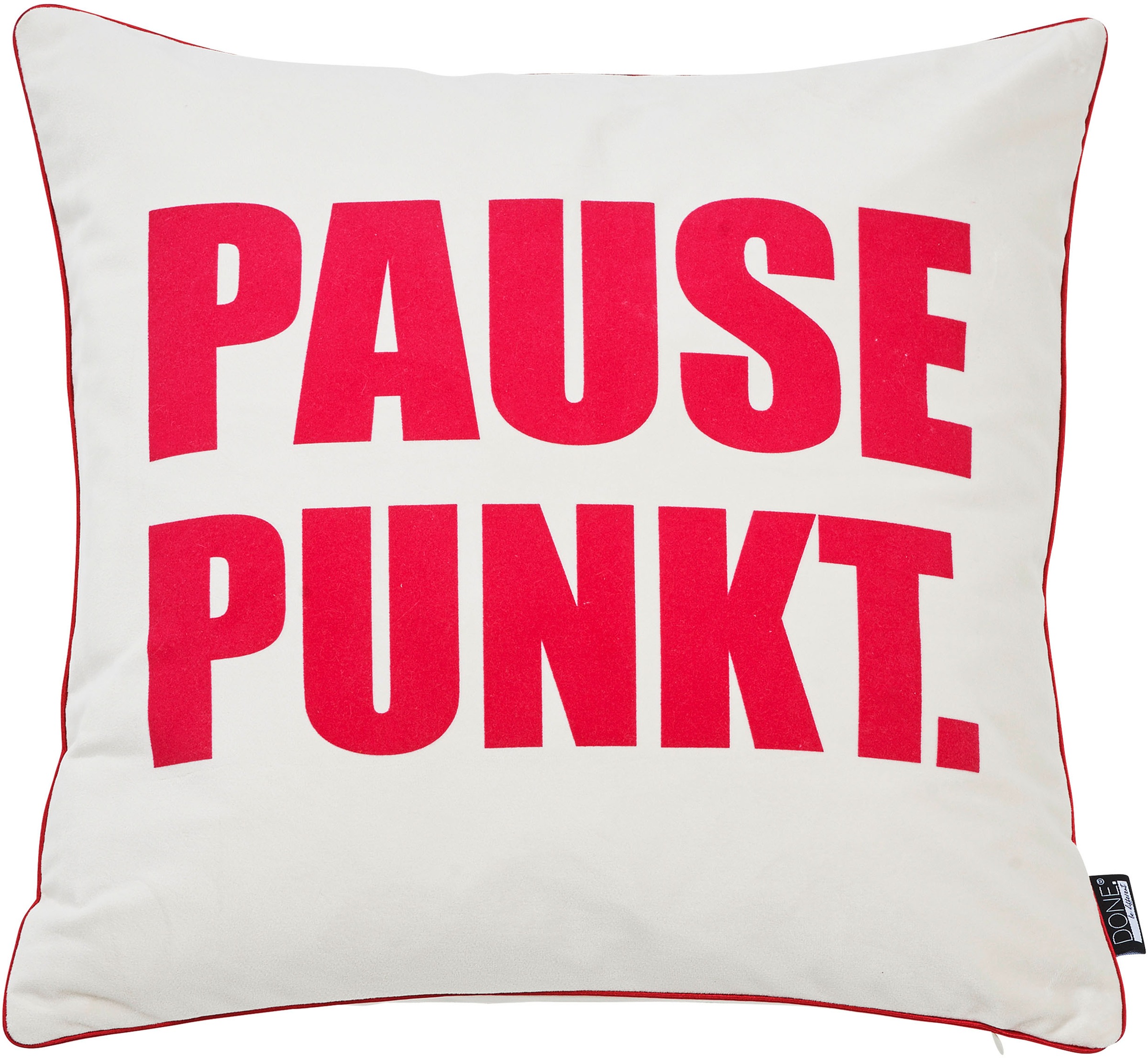 Kissenhülle DONE., B:45cm L:45cmbeige, pink, Polyester, Polyester, Kissenbezüge, "Vibe", Weicher Samtstoff