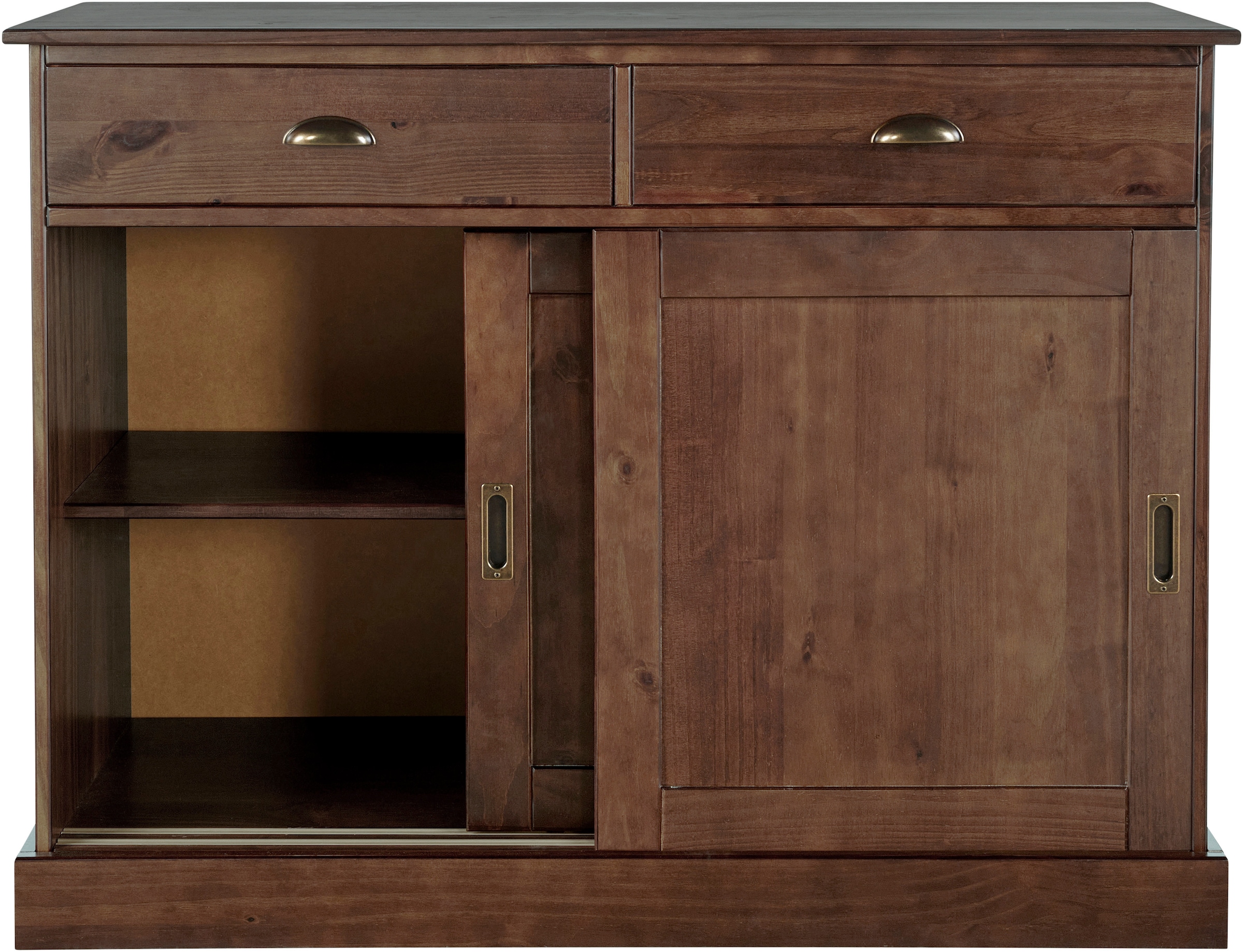 Home affaire Sideboard »Schröder«, Kommode, 2 Schiebetüren, 2 Schubkasten, aus massivem Kiefernholz