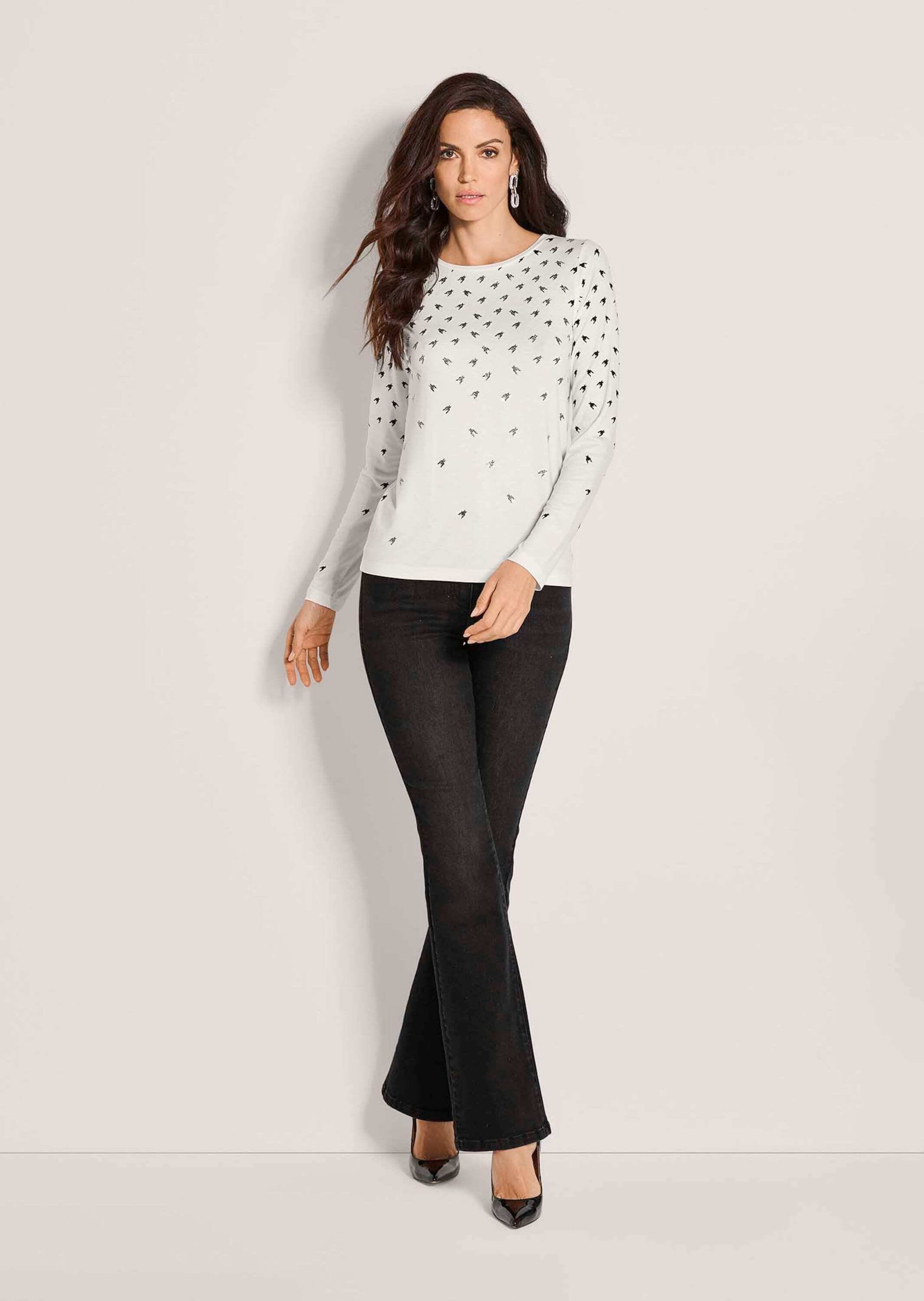 MADELEINE Langarmshirt »Shirt Langarmshirt mit Strass & Hahnentritt«