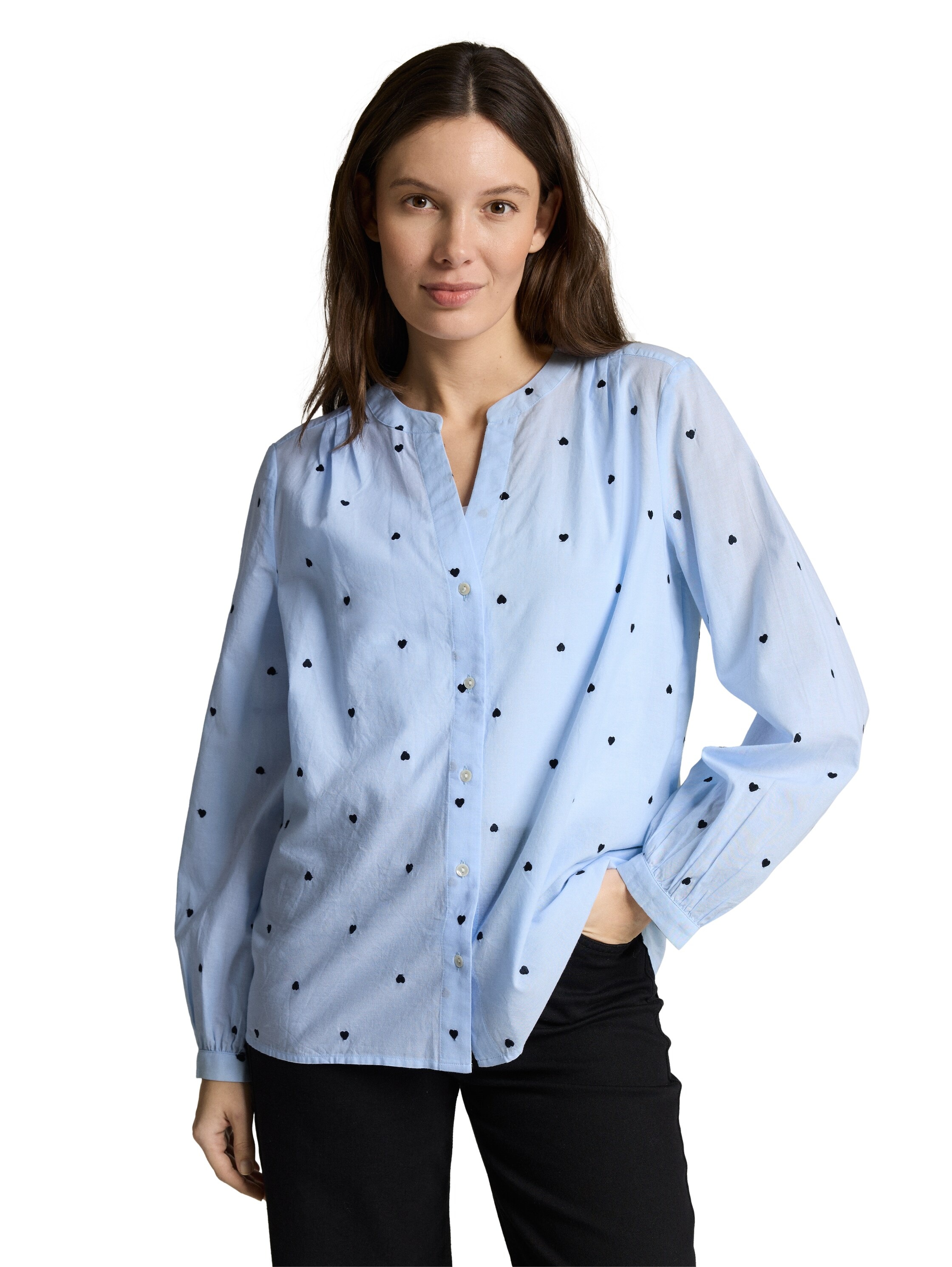 TOM TAILOR Klassische Bluse mit All-Over Print günstig online kaufen