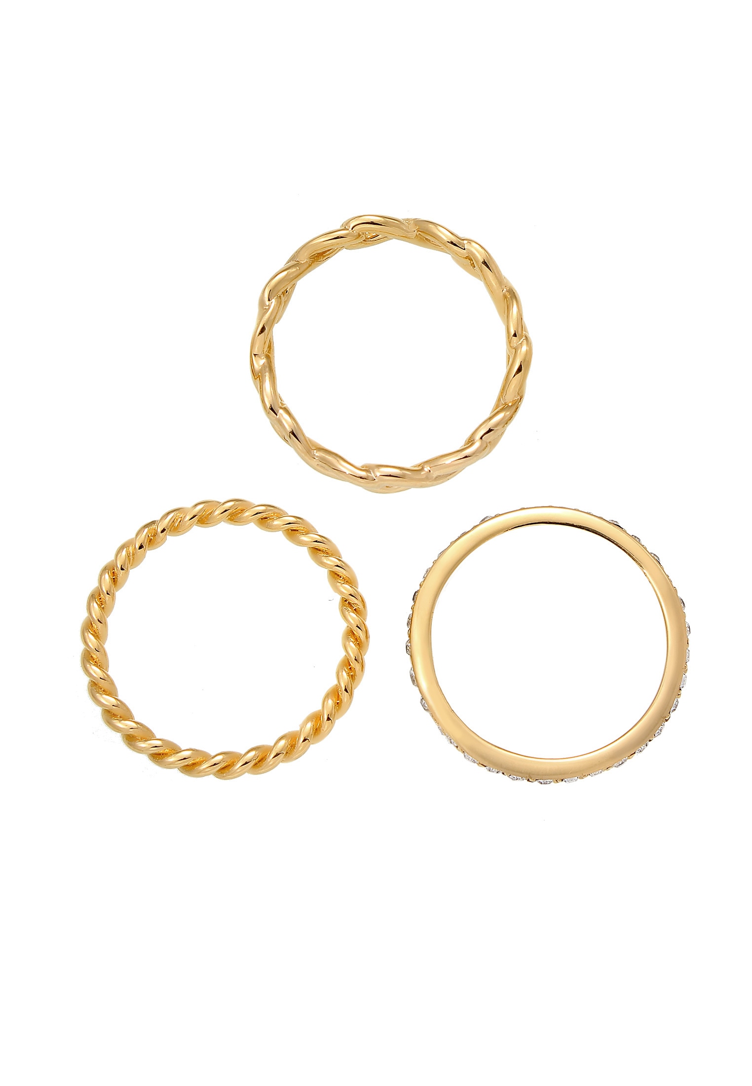 Elli Solitärring »Ring Set Infinity 925 Silber, mit Kristallen von Swarovski®«