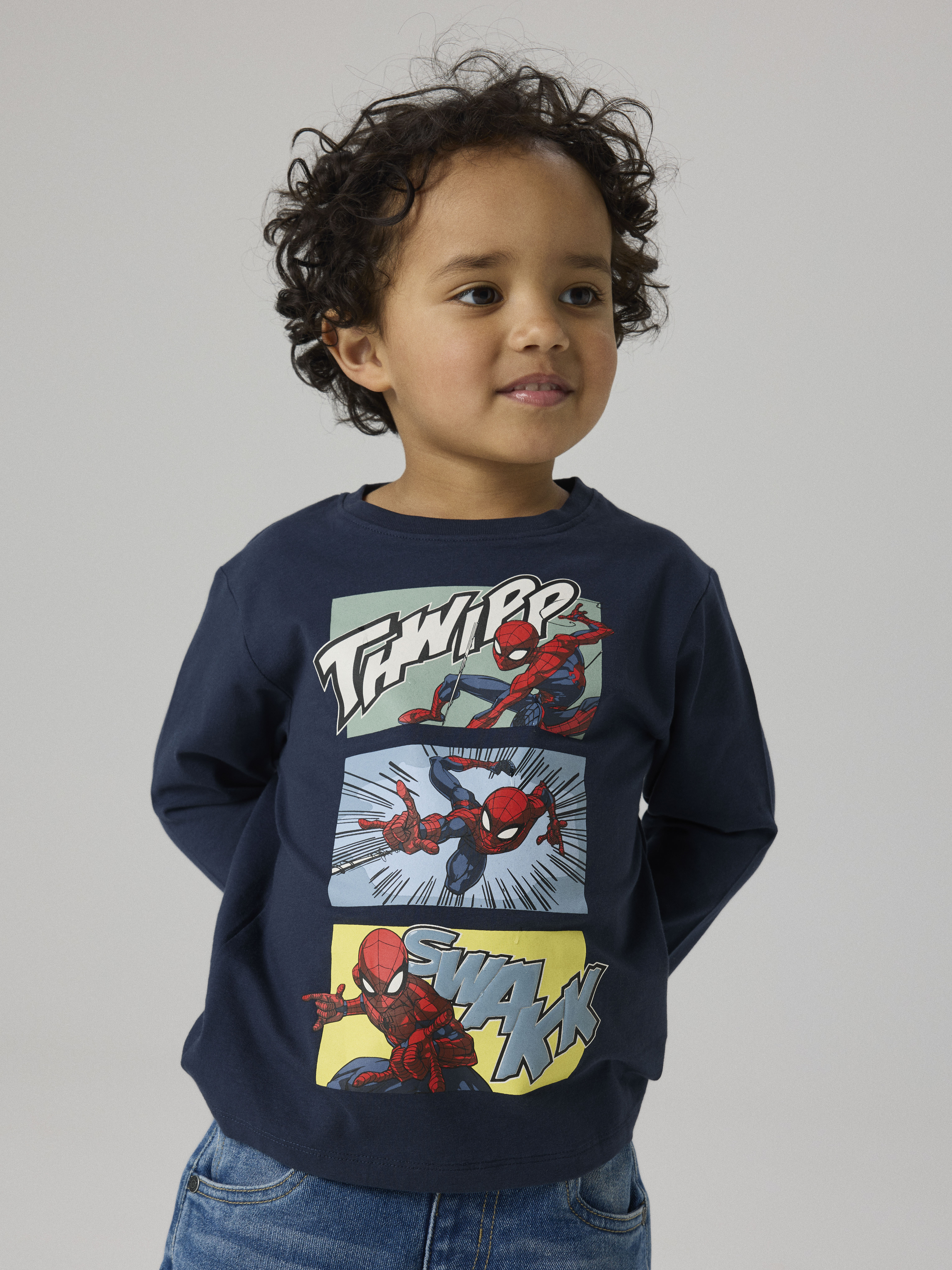 Name It T-Shirt "NMMJARL SPIDER LS NREG TOP NOOS MAR" Baumwollmischung, regular fit