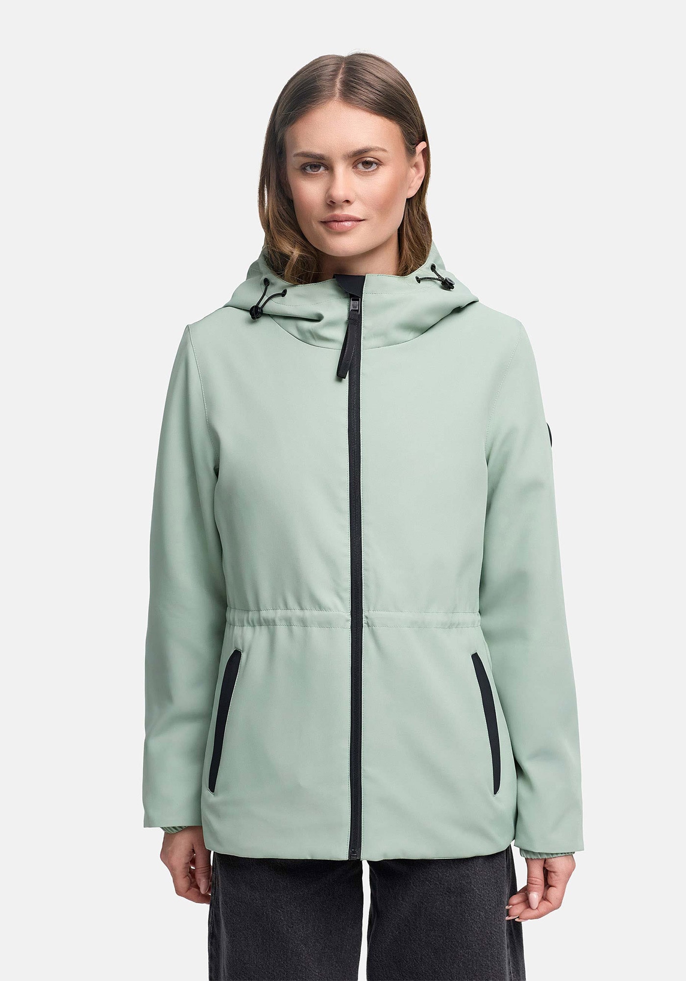 Marikoo Outdoorjacke "Katzilein" Leichte Übergangsjacke mit Kapuze und Kordelzug