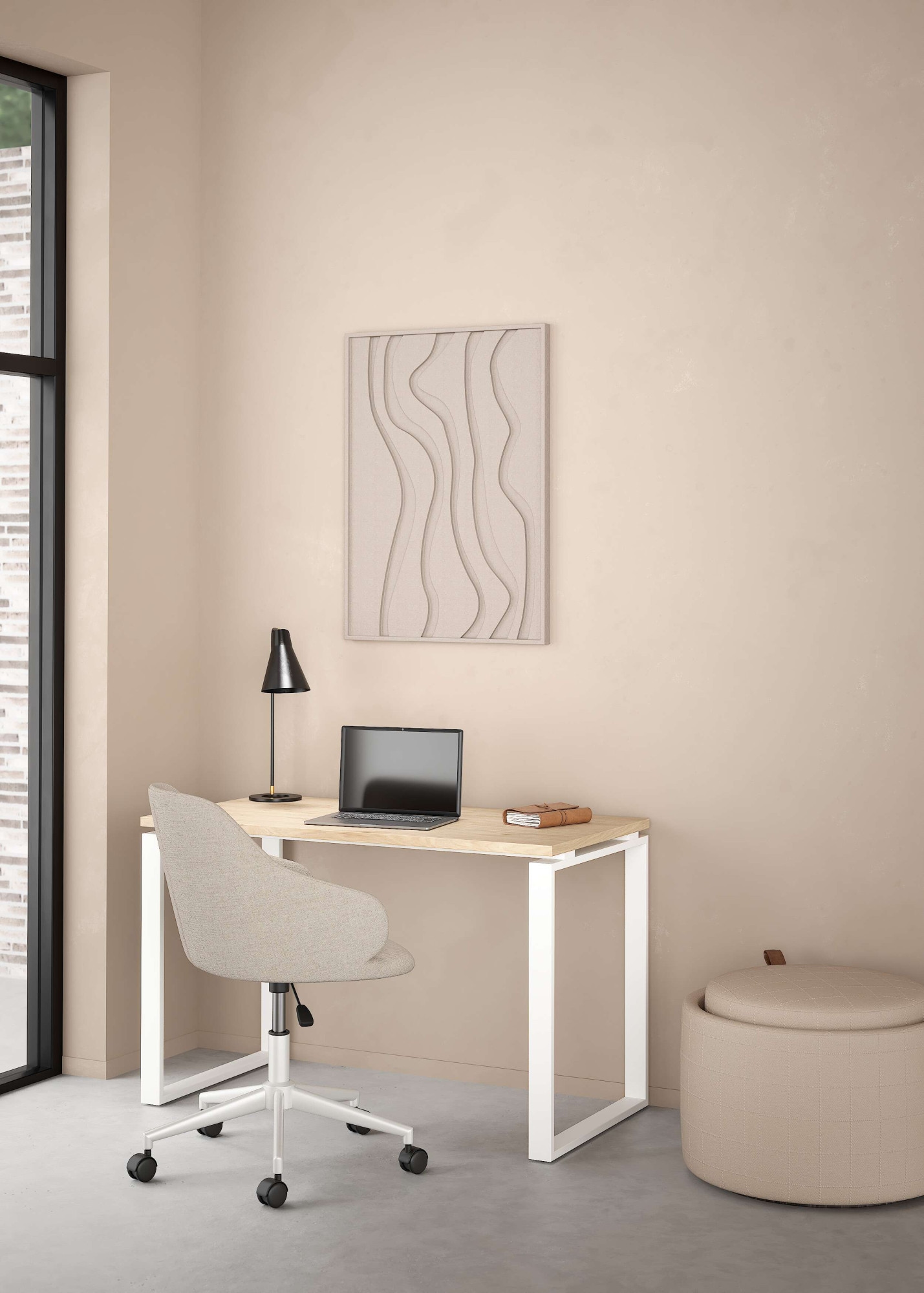 Home affaire Schreibtisch "Sign Arbeitstisch, Sekretär, Bürotisch," Cleanes Design, Metallbeine, Breite 120 oder 150 cm