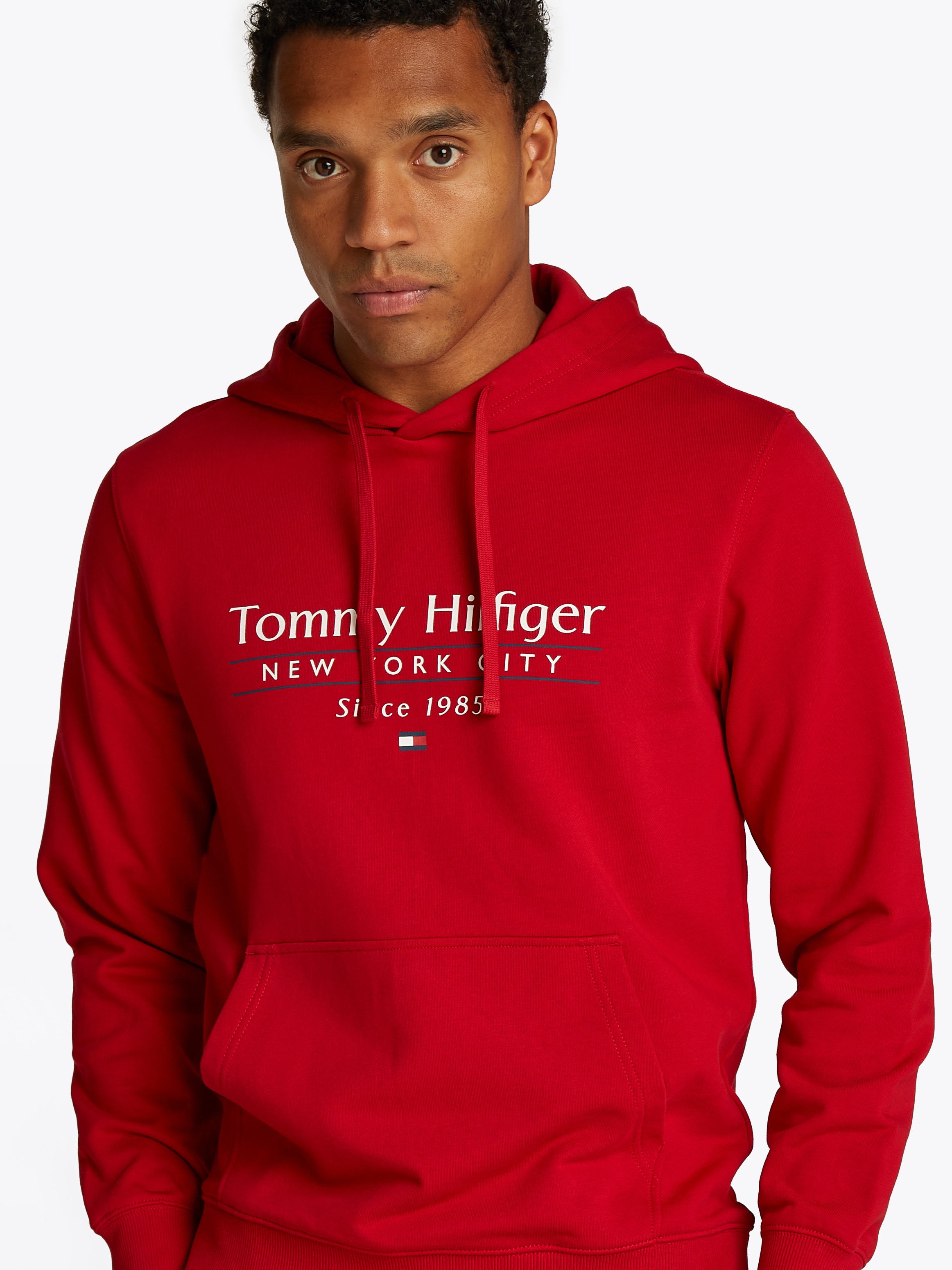 Tommy Hilfiger Hoodie "HILFIGER CENTER STACK HOODY", mit großem mehrfarbige günstig online kaufen