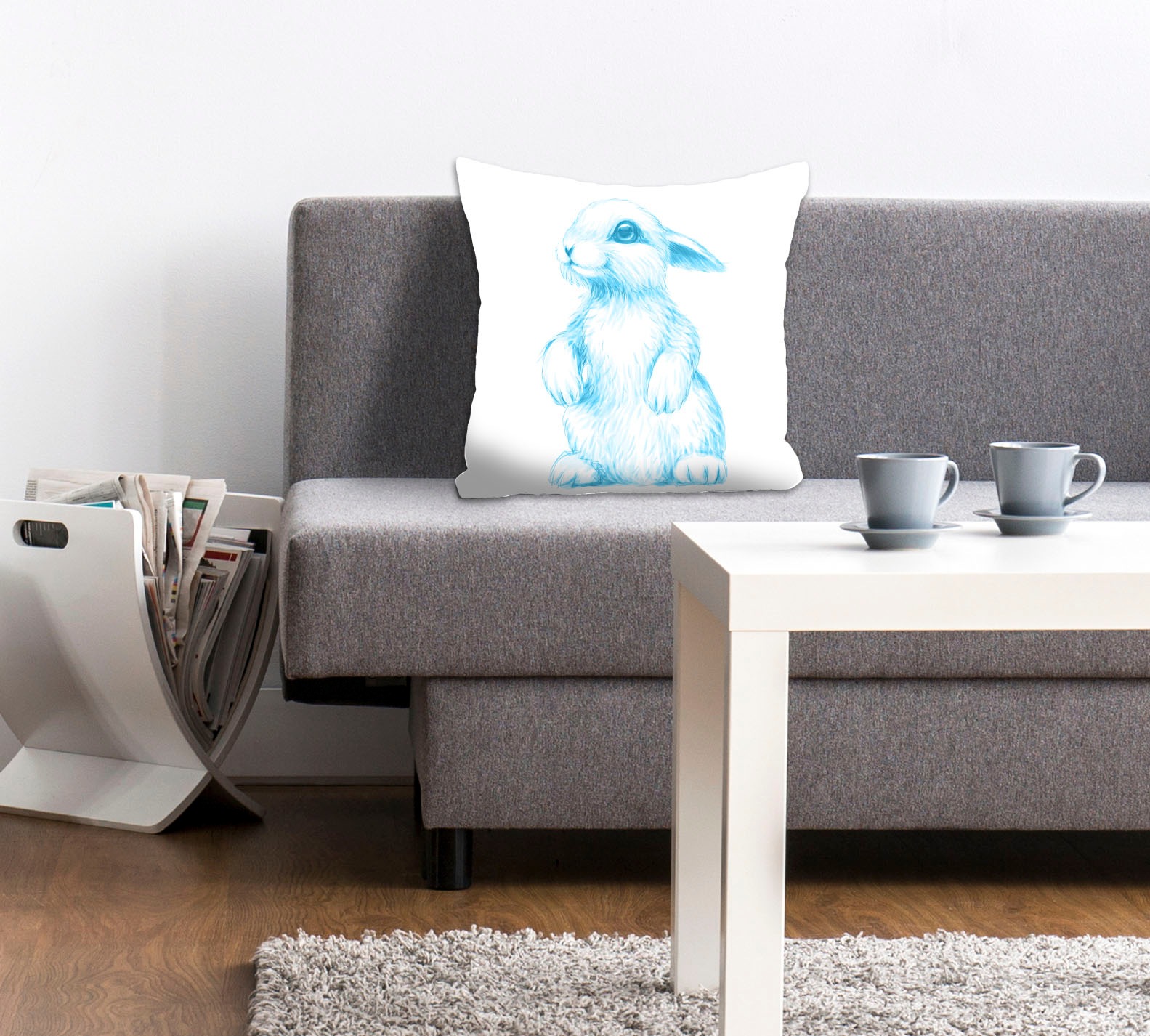queence Dekokissen "Luh" mit einem blauen Häschen günstig online kaufen