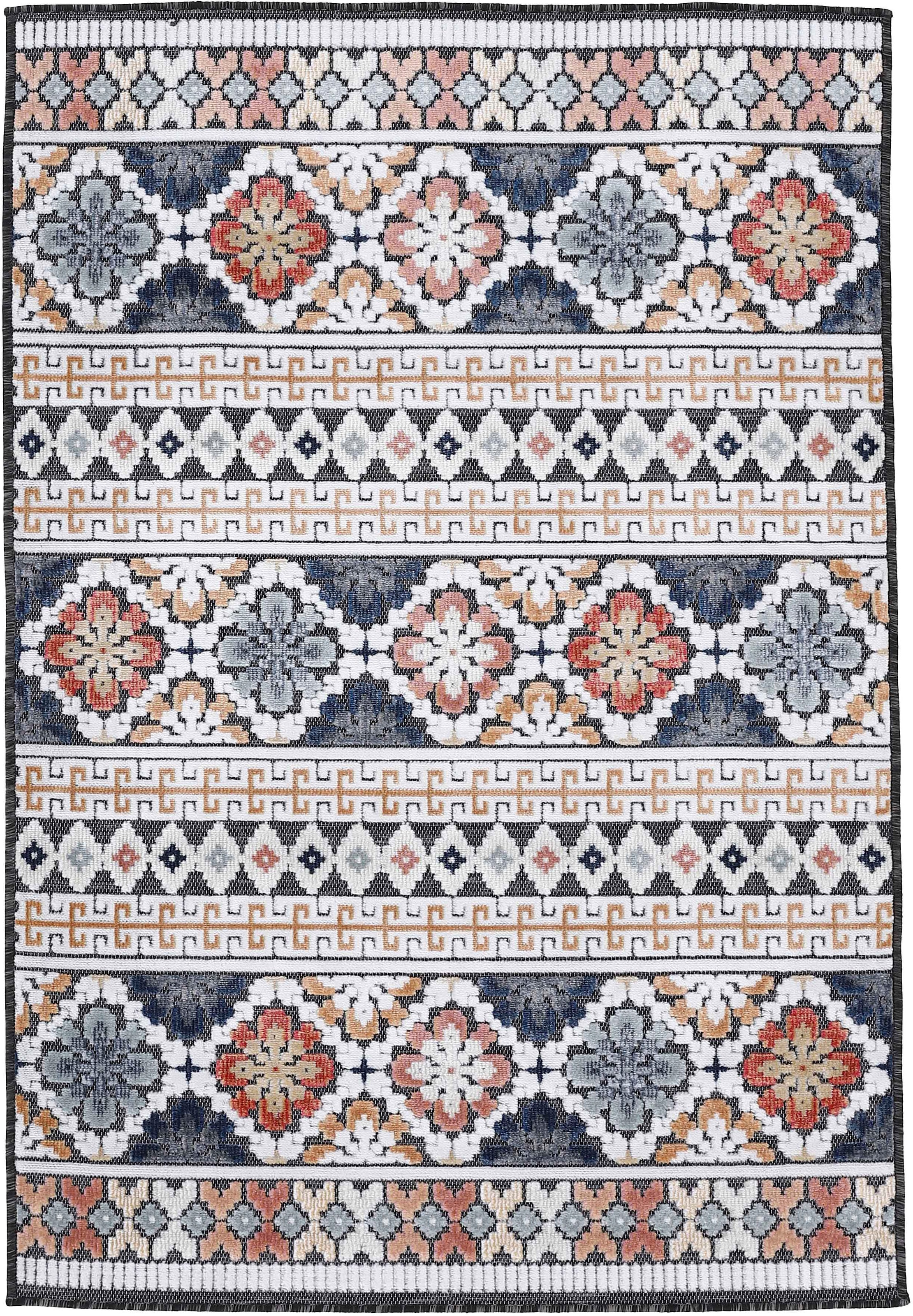 rechteckig, Hoch-Tief Effekt Palmenblätter, 103«, Motiv- Teppich carpetfine | BAUR Flachgewebe, robustes »Deja kaufen Floral