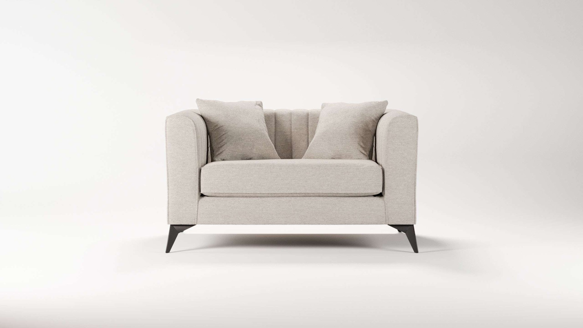 Places of Style Loveseat »MATTHEW Loungesessel, Maße B/T/H: 130/86/74 cm«, incl. Zierkissen, feine Steppung im Rücken, belastbar bis 200kg