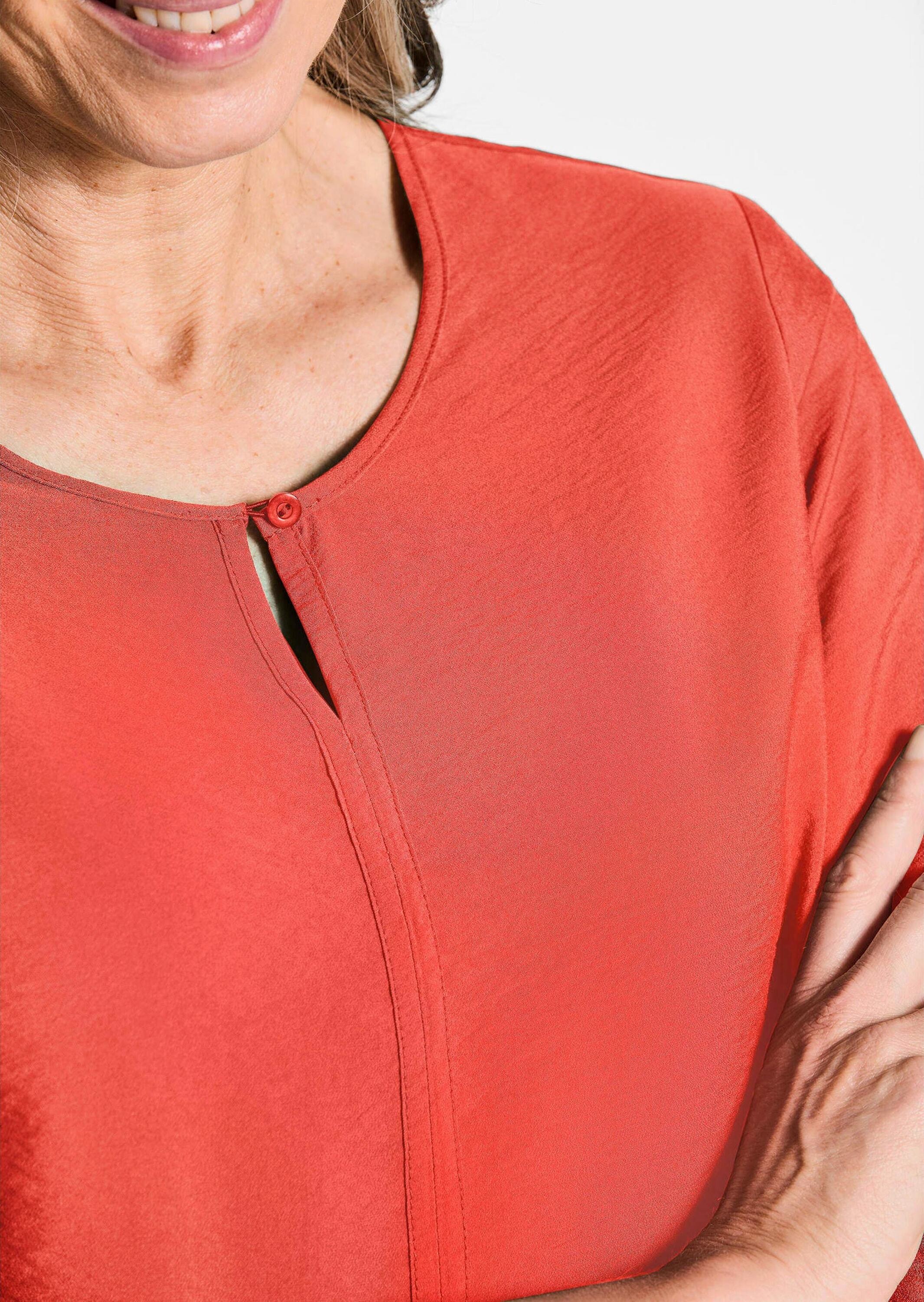 GOLDNER Schlupfbluse »Rundhalsbluse Rundhalsbluse aus strukturiertem Viskosemix«