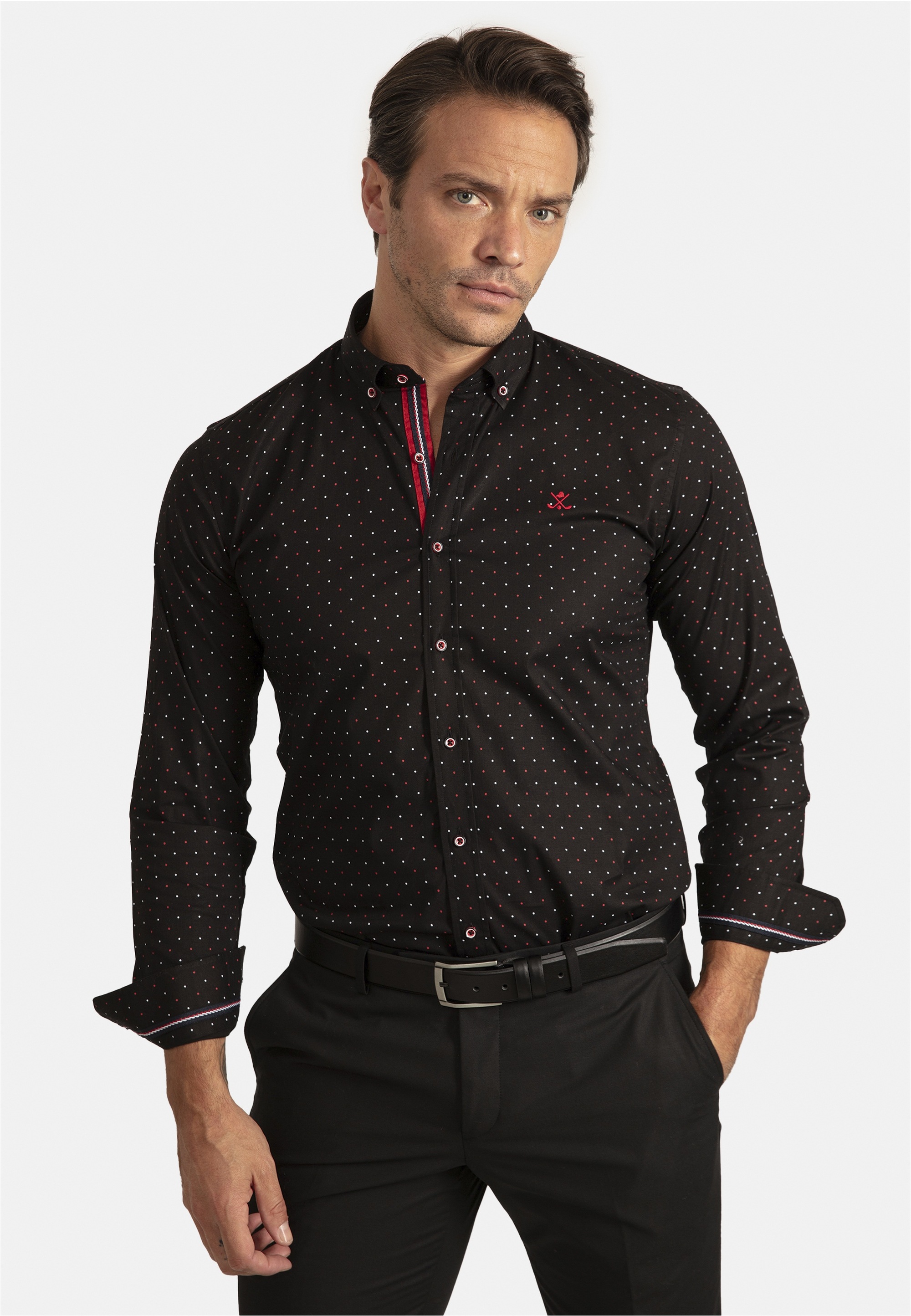 SIR RAYMOND TAILOR Langarmhemd »Risor«, in gepunktetem Design