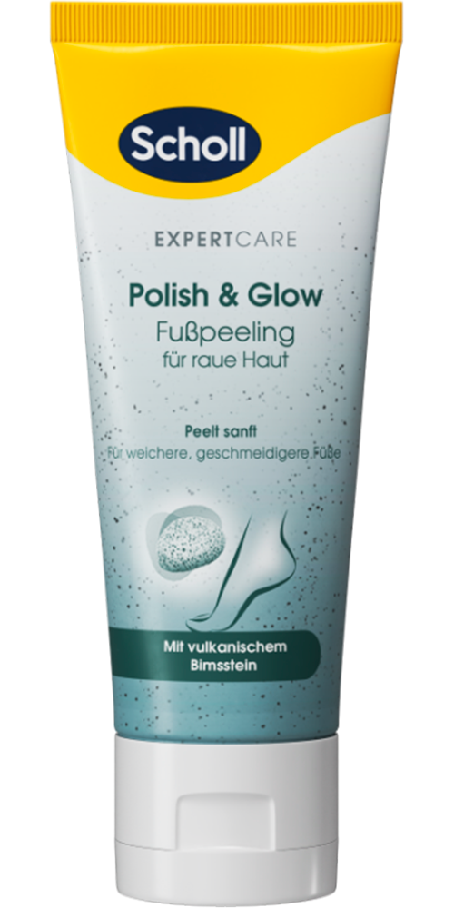 SCHOLL Fußcreme "ExpertCare", 75ml, transparent, Hautpflegemittel, Fußpeeling Polish & Glow mit vulkanischem Bimsstein