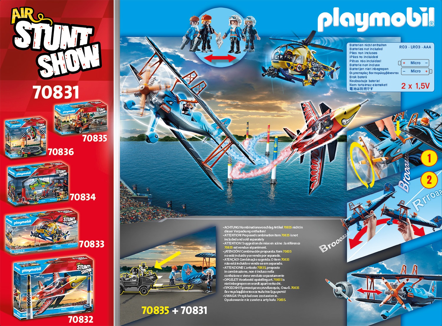 Playmobil® Konstruktions-Spielset »Doppeldecker "Phönix" (70831), Air Stuntshow«, (45 St.), mit Soundeffekten; Made in Germany