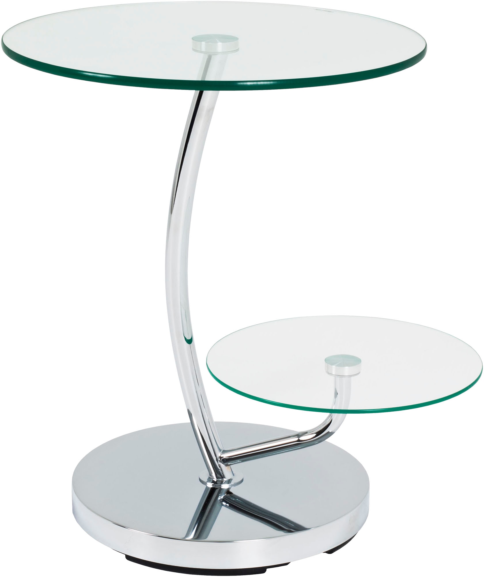 HAKU Beistelltisch "Sofatisch, Wohnzimmertisch" 1 Stk. tlg. rund - aus Metall Silber - Ø/H 52/55 cm