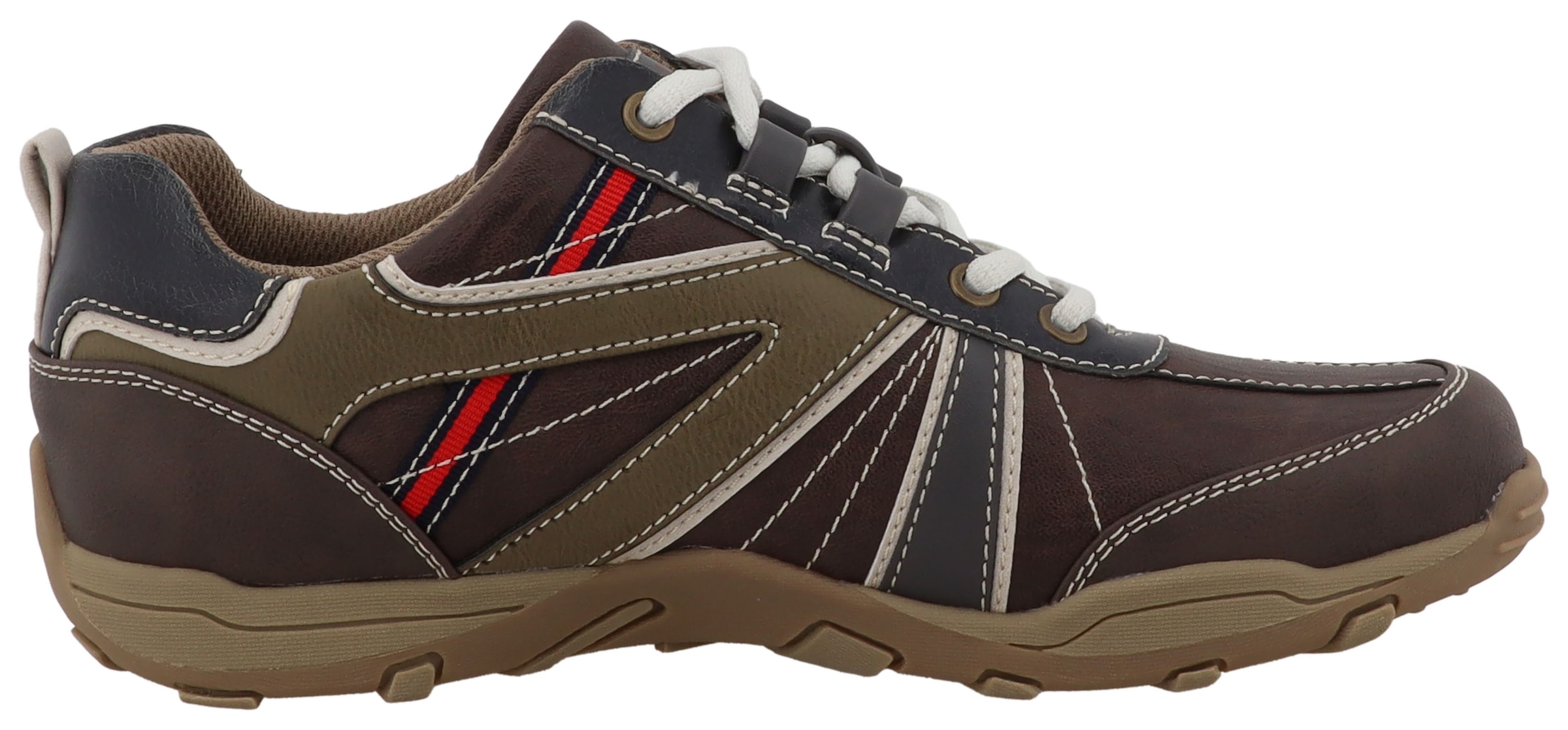 Mustang Shoes Sneaker »Ferdinando«  Freizeitschuh, Halbschuh, Schnürschuh mit auffälligen Kontrastnähten