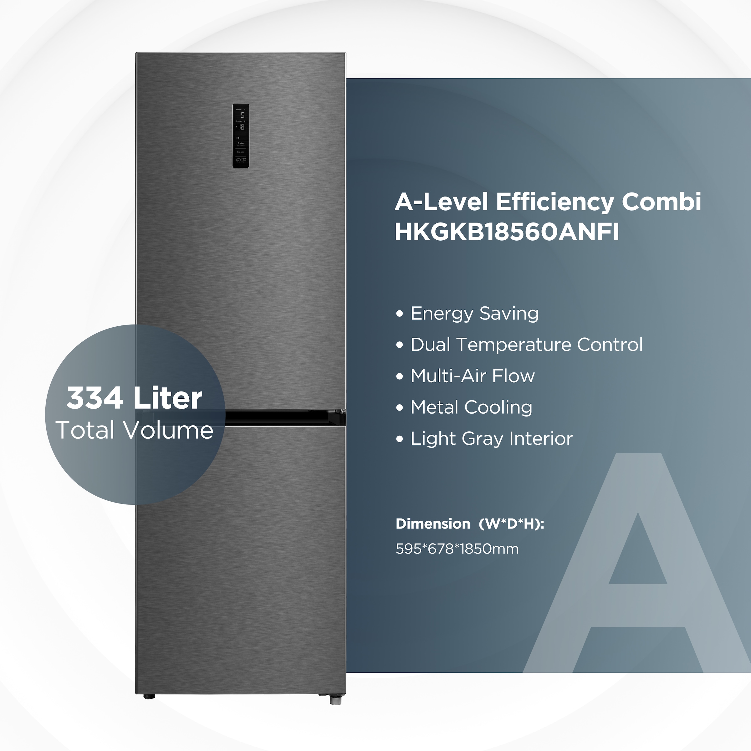 Hanseatic Kühl-/Gefrierkombination »HKGKB18560ANFI« 185 cm hoch 59,5 cm breit