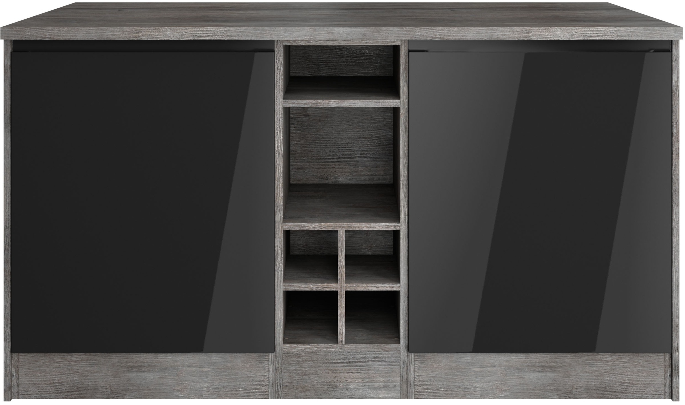 KOCHSTATION Kücheninsel »KS-Virginia«, Breite 153 cm, MDF-Fronten, Flaschenregal