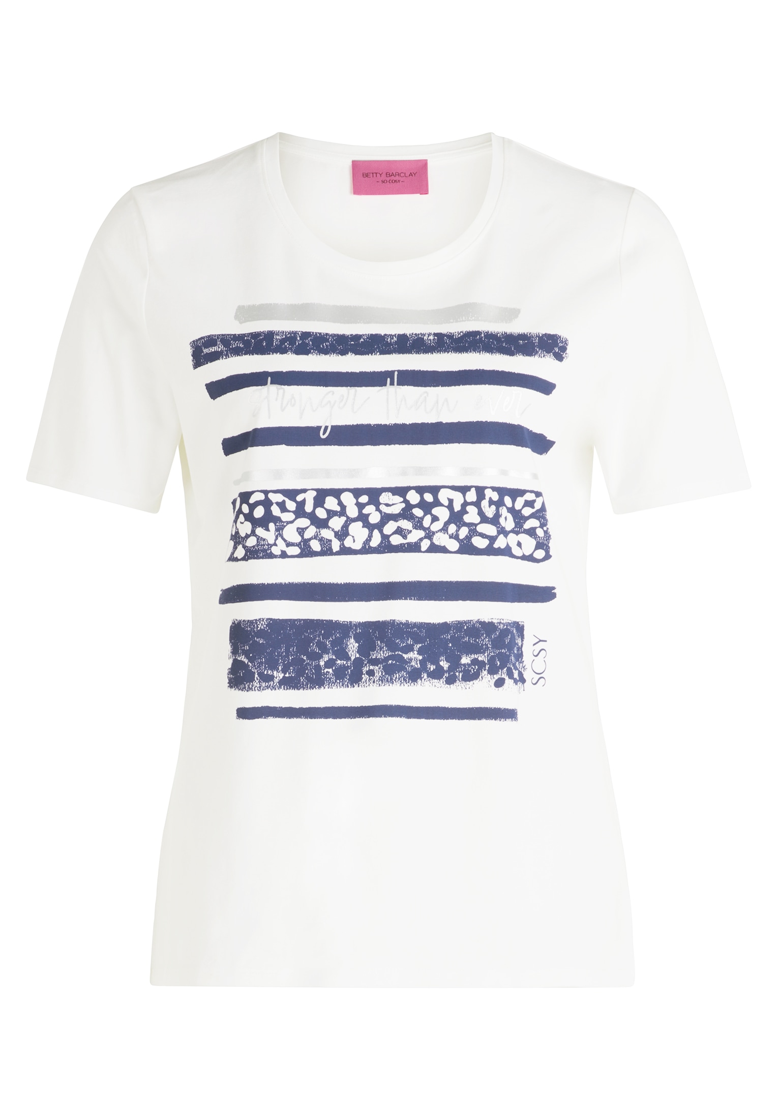 Betty Barclay Kurzarmshirt »Betty Barclay Basic Shirt mit Aufdruck«, (1 tlg.), Glitzer