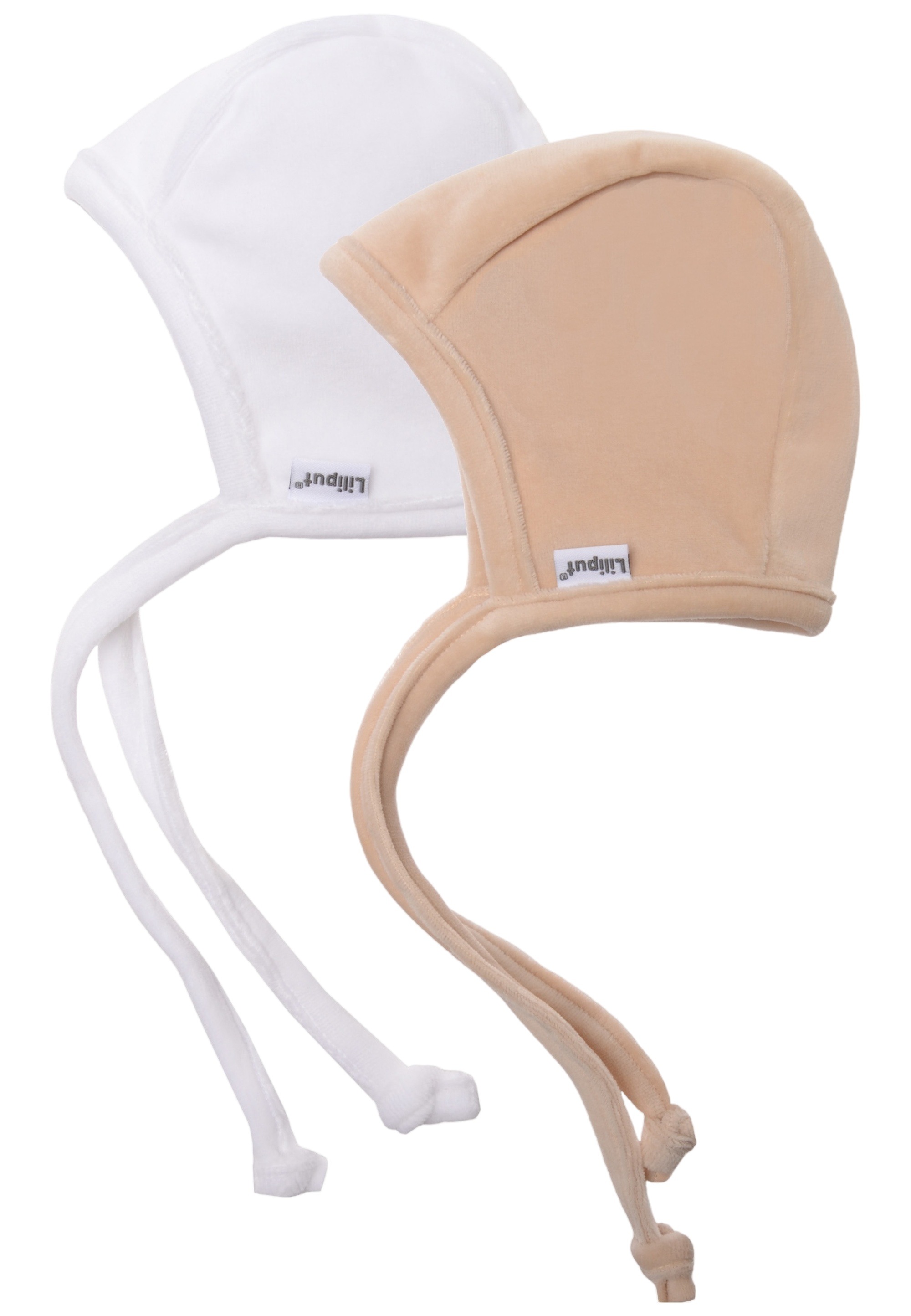 LILIPUT Baby Strickmütze "weiss beige", weiß, Gr. 44, unifarben, Baumwollmischung, Mützen, Mit praktischem Bindeband