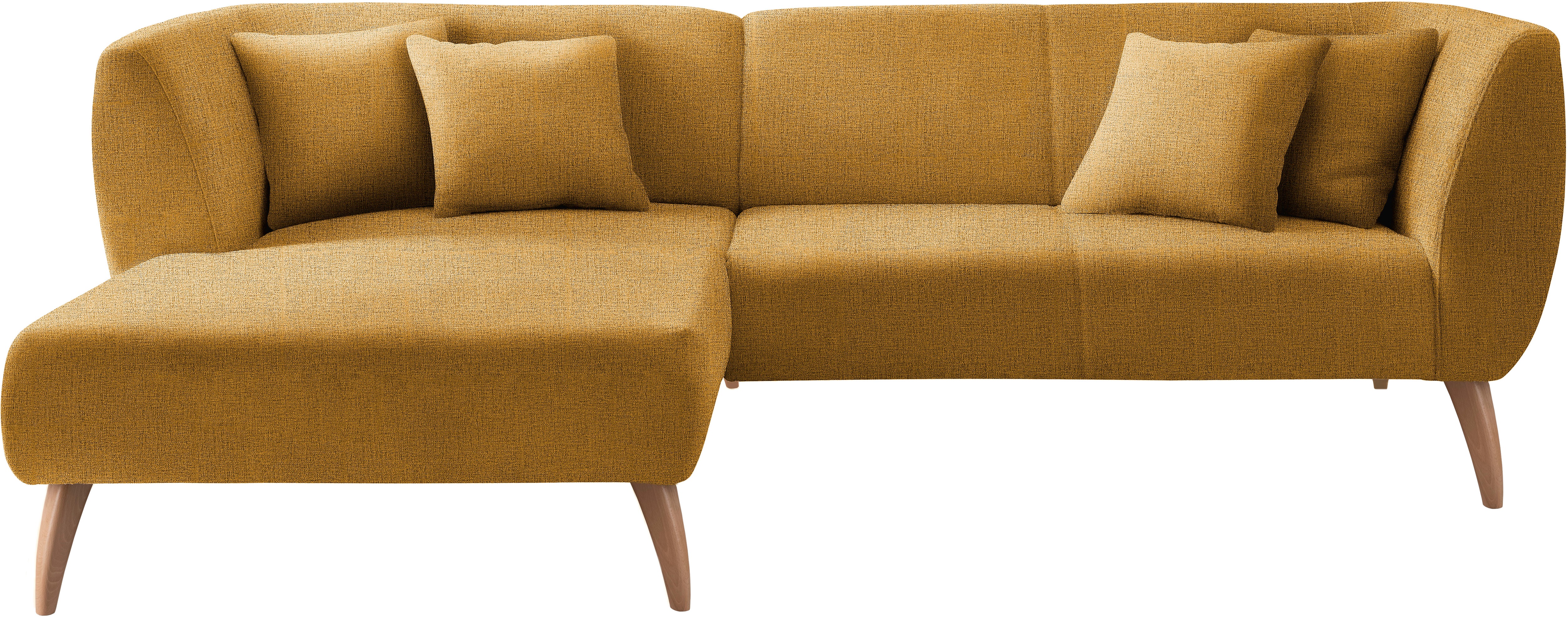 Thumbnail - INOSIGN Ecksofa "Colori Polstermöbel mit zeitlos eleganter Rückenführung. L-Form", Holzfußfarbe wählbar, inkl. 4x Zierki...