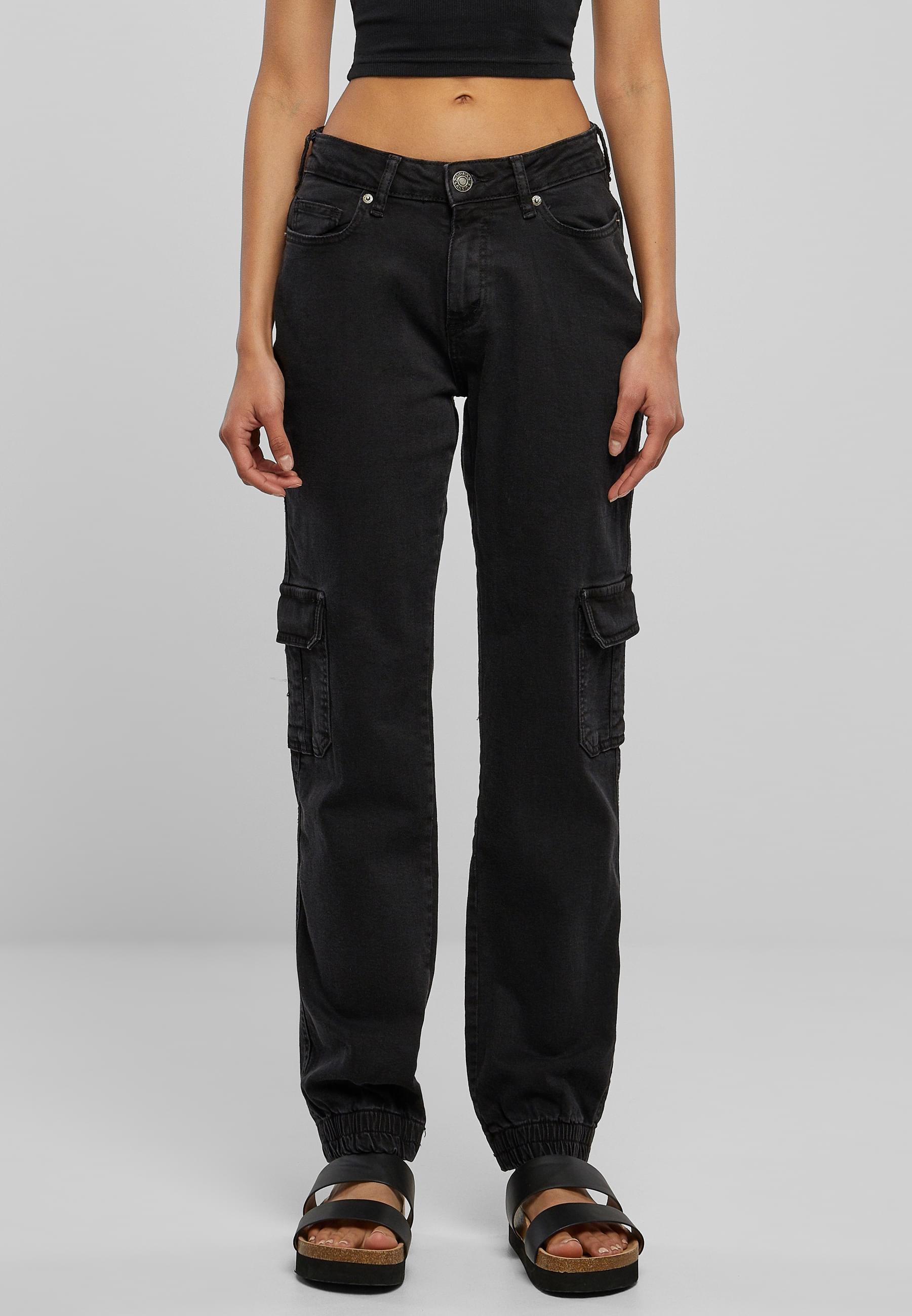 URBAN CLASSICS Stoffhose »Urban Classics Damen Ladies Organic Stretch Denim Cargo Pants«, (1 tlg.)