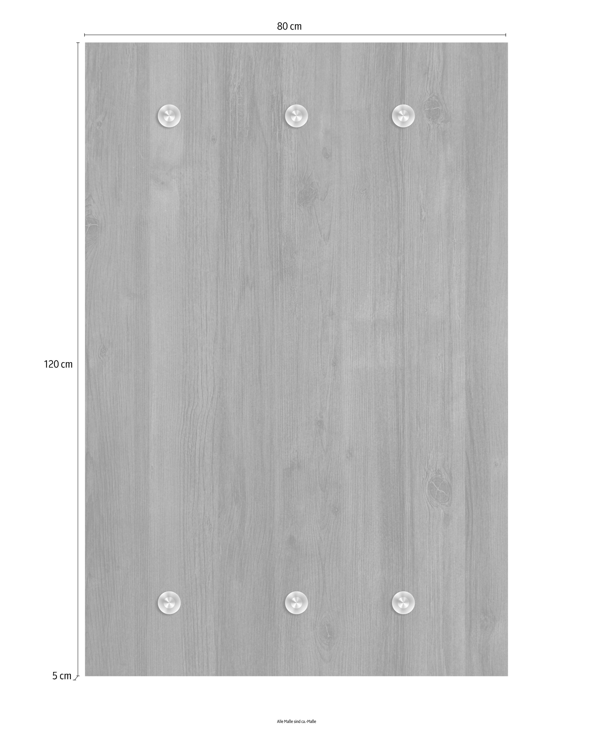 queence Garderobenleiste »Holzoptik«, mit 6 Haken, 80 x 120 cm