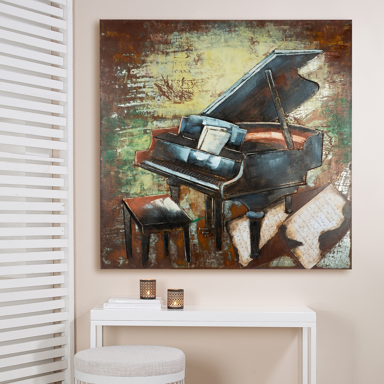 Casablanca by Gilde Metallbild "Bild quadratisch Grand Piano schwarz H. 100 cm" 1 Stk. tlg.