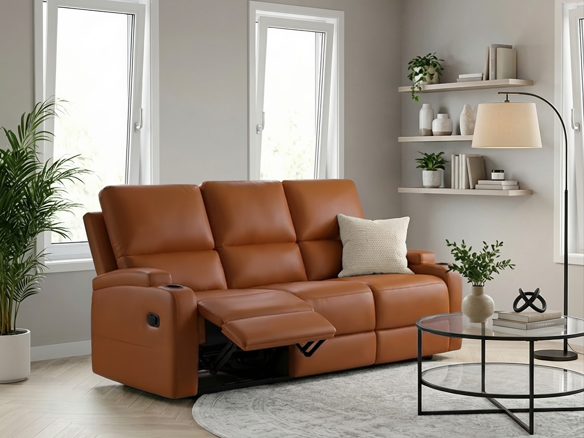 OTTO home 3-Sitzer "NAPORI Lederoptik, Multimediasofa, Kinosessel XXL" Kinosofa mit 2 x Relaxfunktion und Getränkehalter