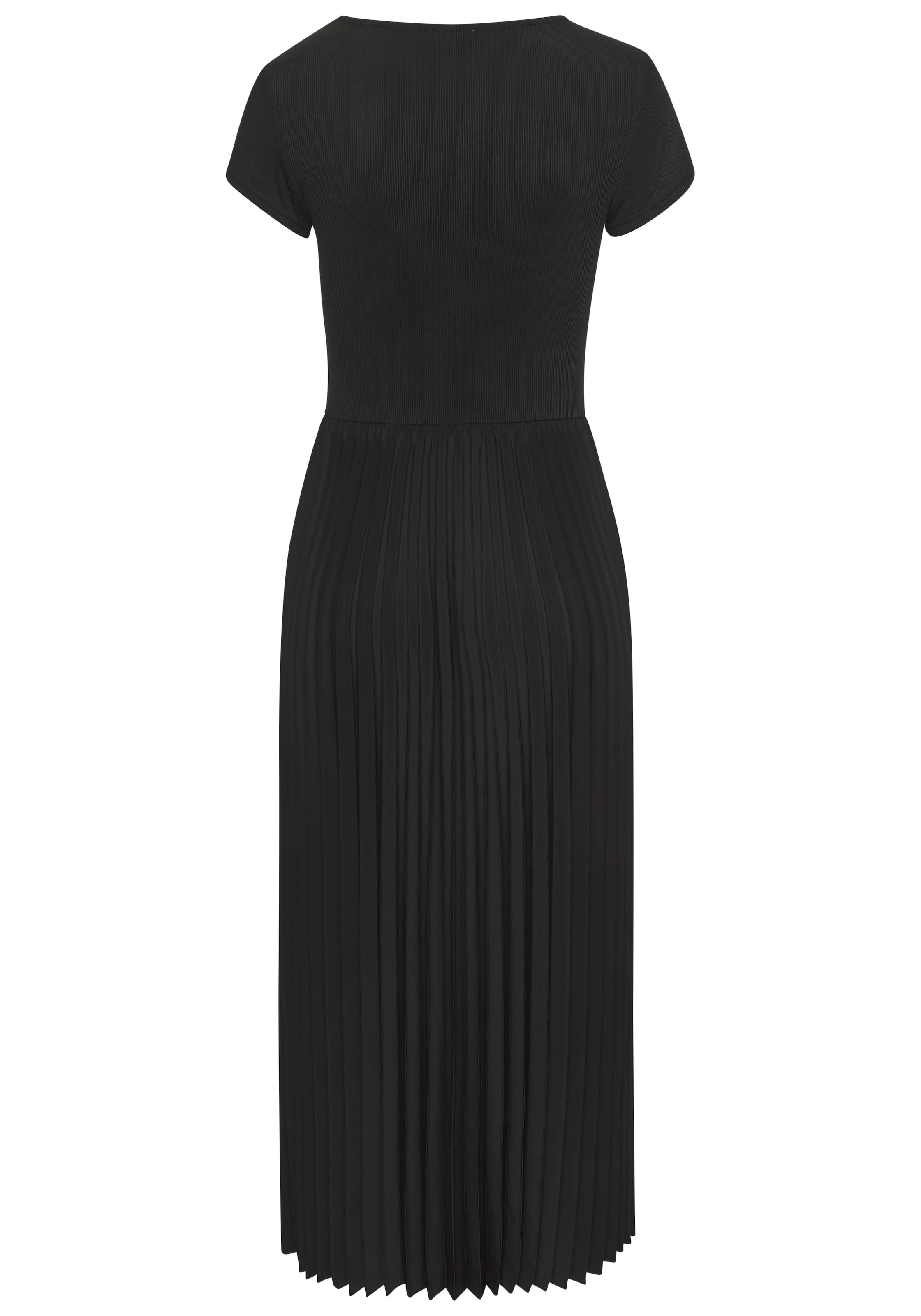 LASCANA Midikleid, mit Plisseerockteil, Basic, modisch