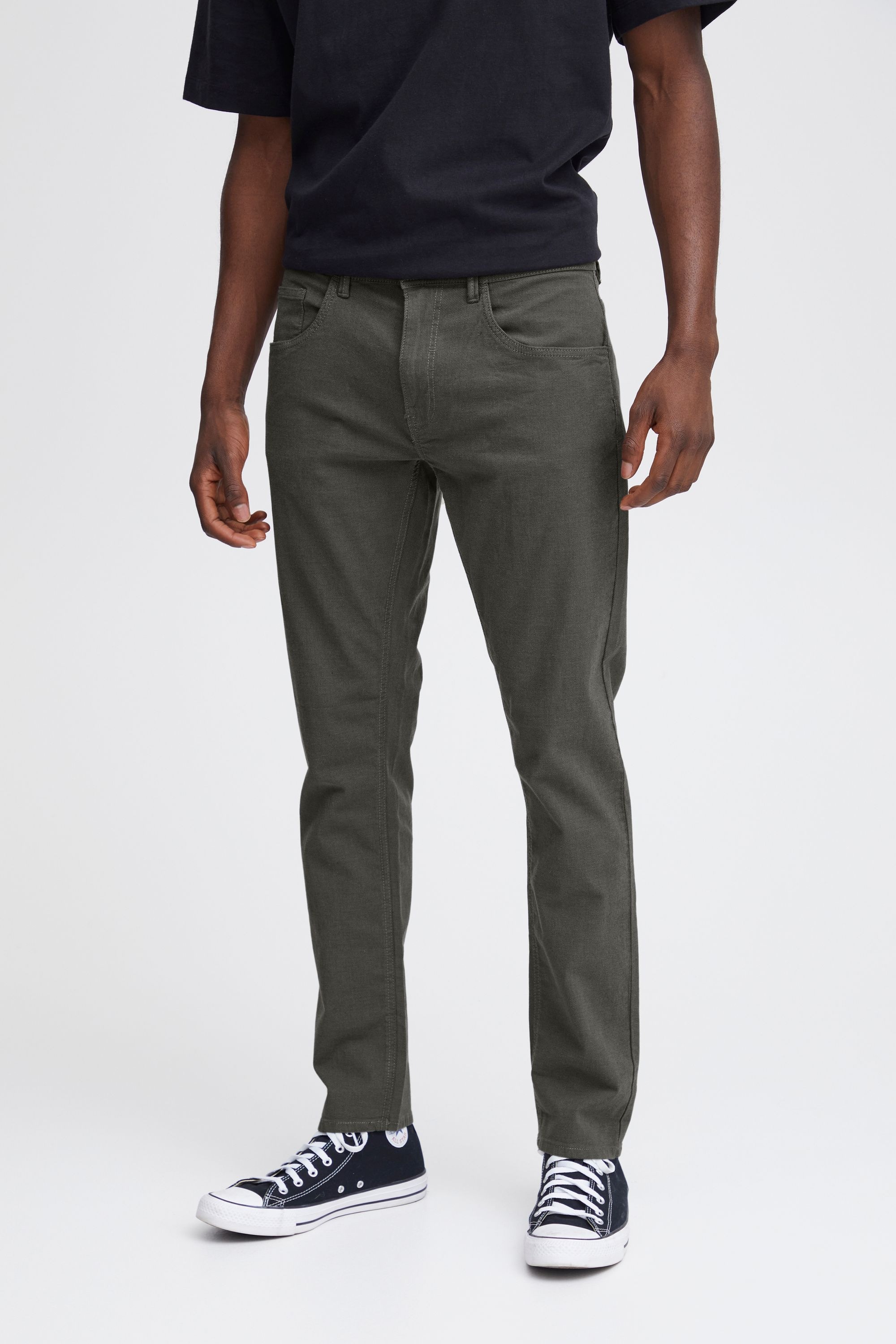 Stoffhose BLEND "BHEdford pants", Herren, Gr. 32, Länge 32, grau (granite), Web, Obermaterial: 98% Baumwolle, 2% Elasthan, unifarben, regular fit knöchellang, Hosen Stoffhose