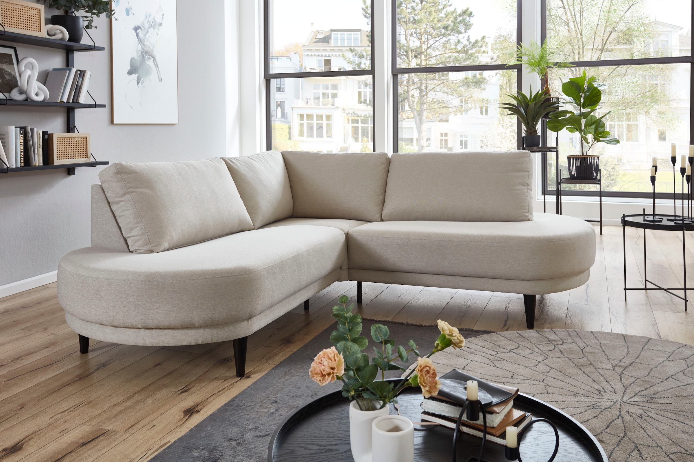 ATLANTIC home collection Ecksofa "Ronny L-Form", mit Wellenunterfederung, o günstig online kaufen