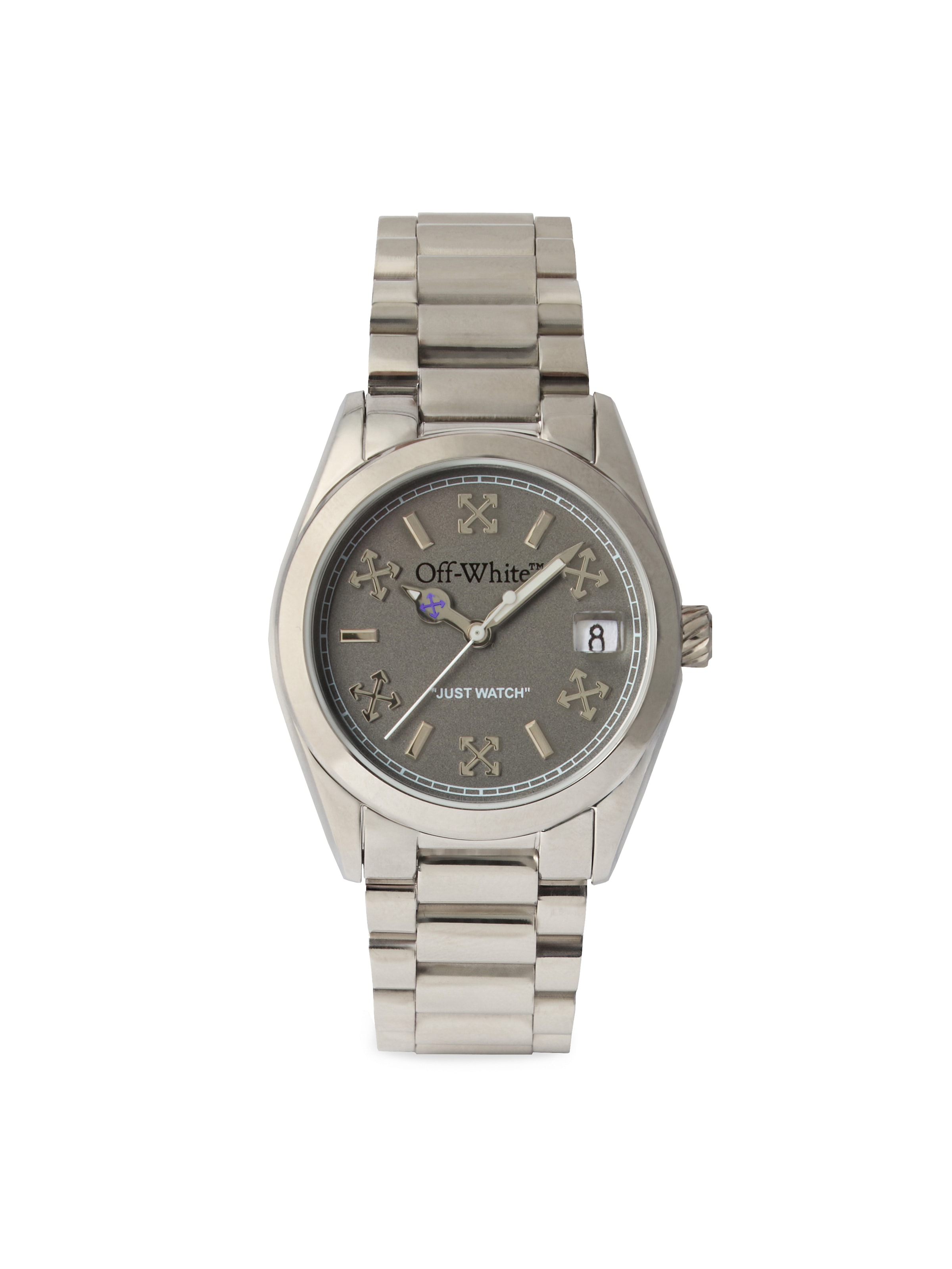 OFF-WHITE Quarzuhr »CROSSING« Armbanduhr, Damenuhr, Edelstahlarmband, analog, Tag