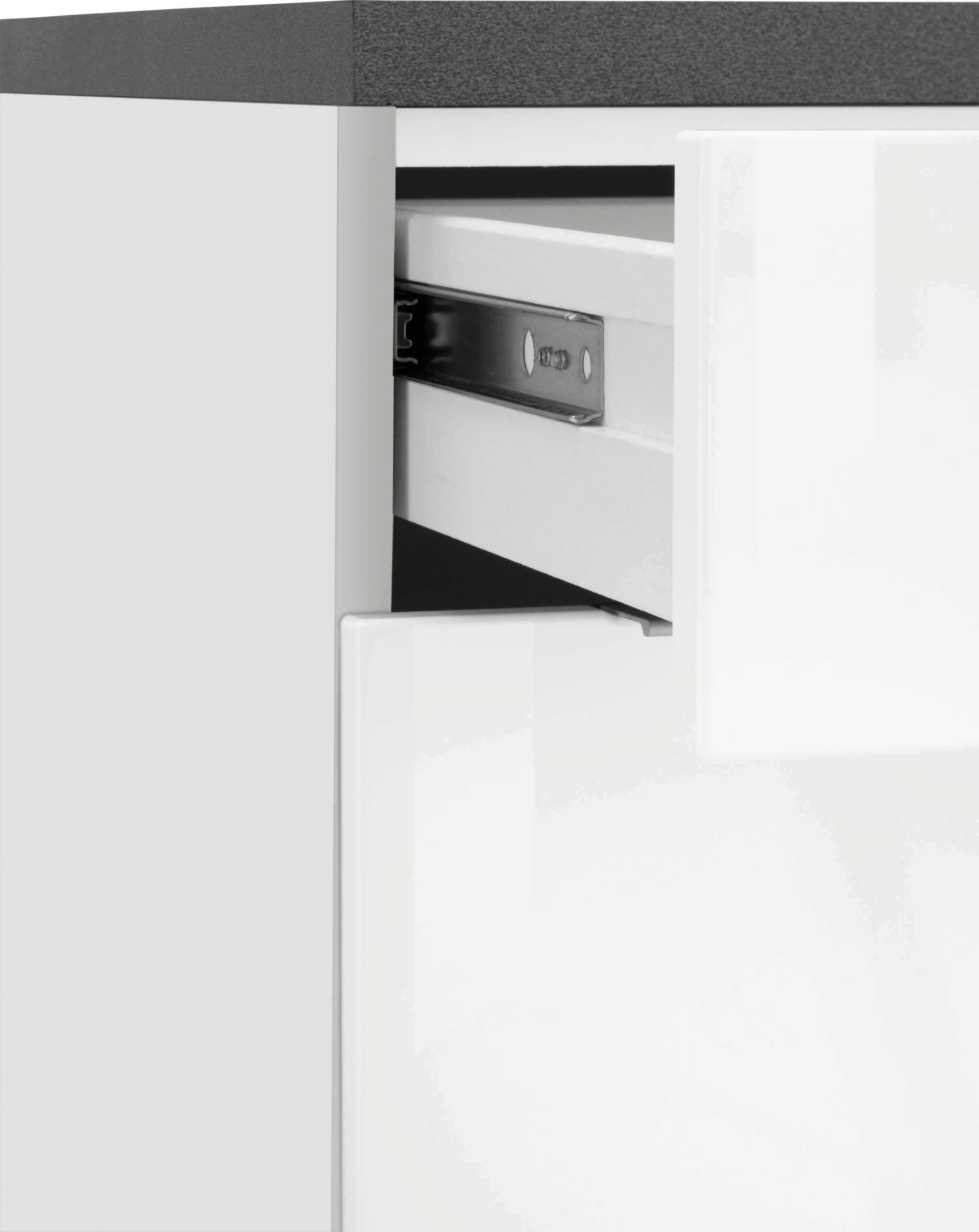 KOCHSTATION Küchenzeile »KS-Brindisi Breite 340 cm« wahlweise mit E-Geräten und Induktion, mit MDF-Fronten und Regal