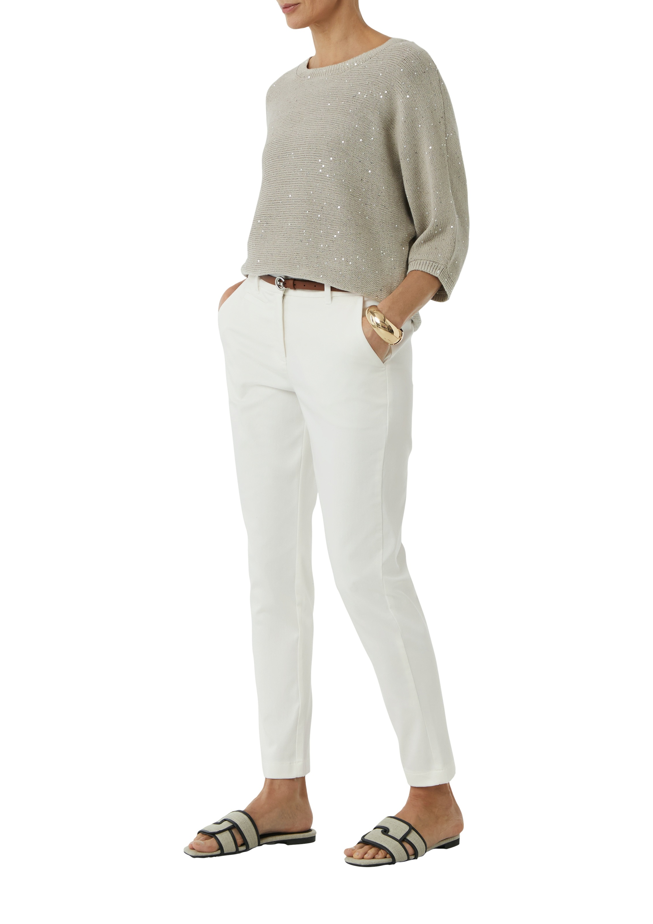 Thumbnail - Comma Chinohose mit schmalem Gürtel, Sommerhose