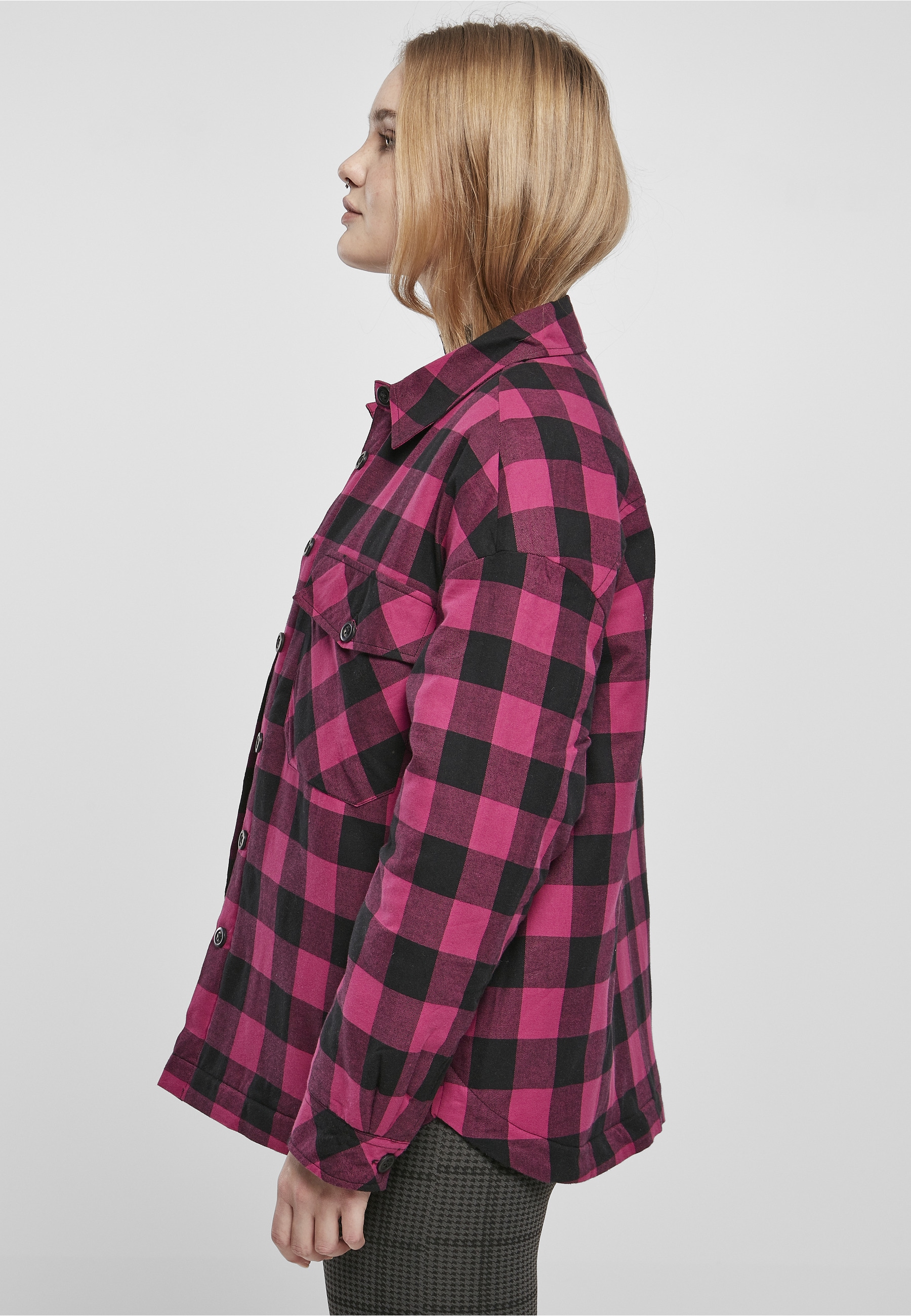 URBAN CLASSICS Langmantel »Urban Classics Damen Ladies Flanell Padded Overshirt«