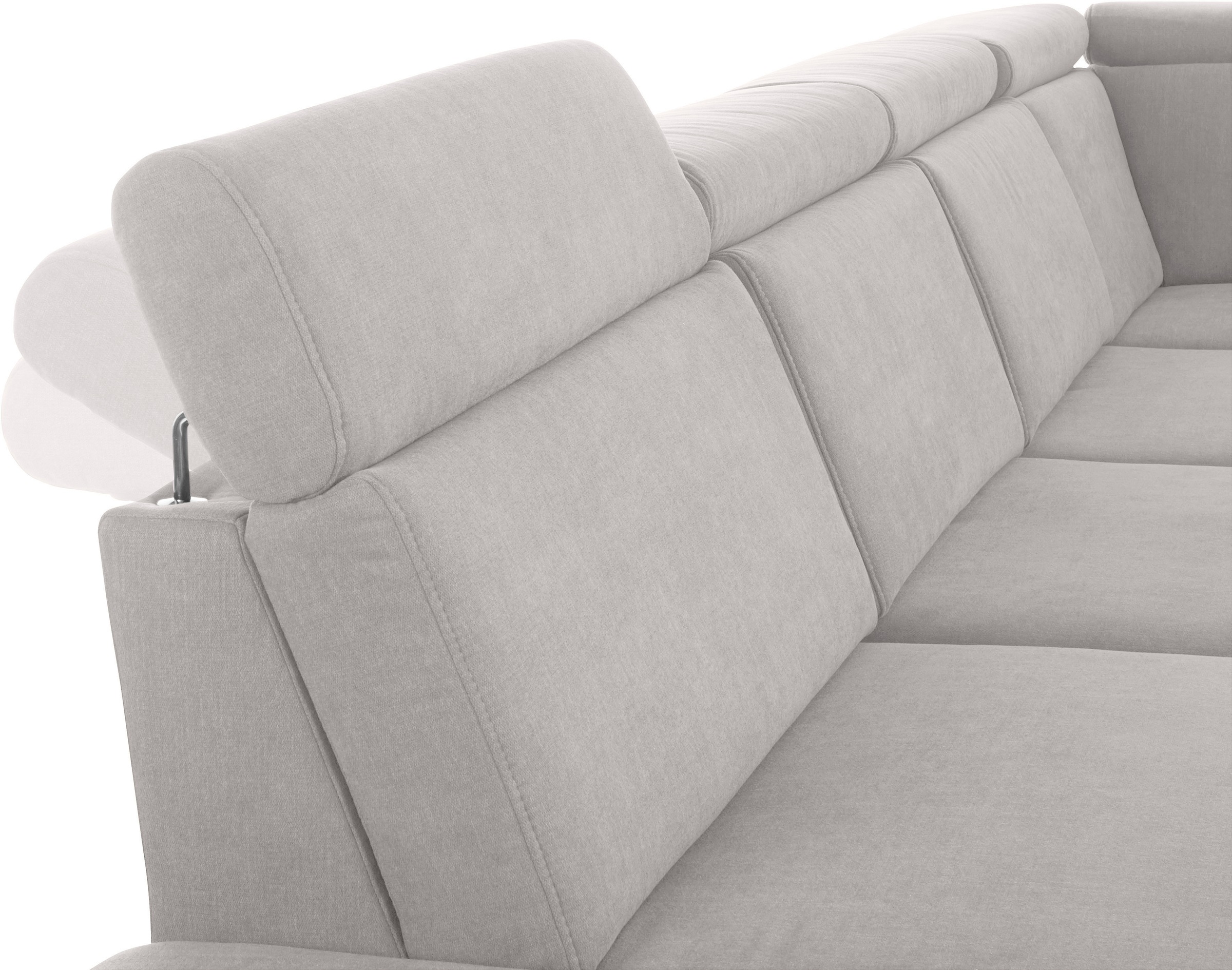 sit&more Wohnlandschaft »Brisbane U-Form«, Fußhöhe 12 cm, inklusive Sitztiefen-, Armteil- und Kopfteilverstellung