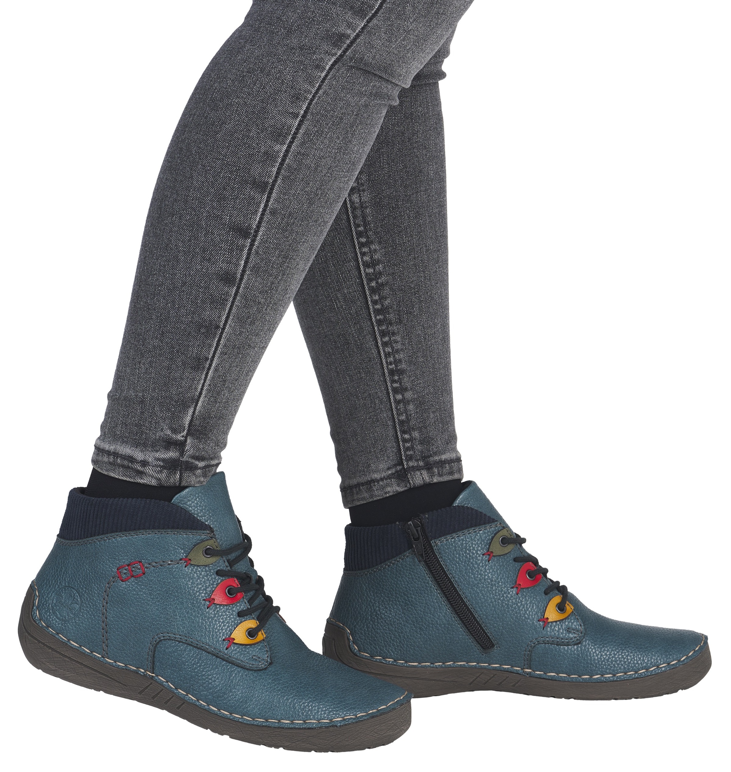 Rieker Schnürboots, Stiefelette, Casualboots, High Top Sneaker mit Innenreißverschluss
