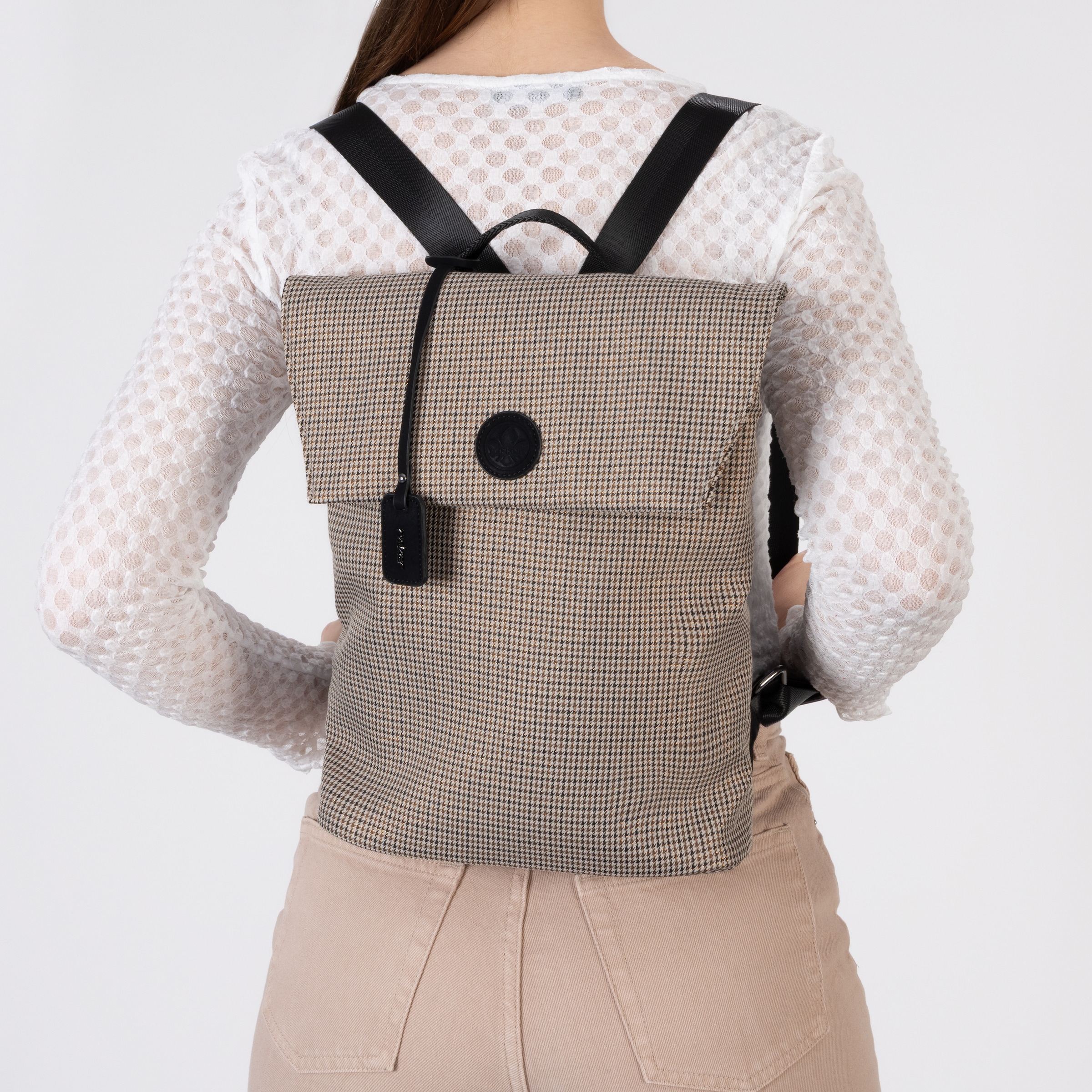 Rieker Cityrucksack Business-Rucksack mit Glencheck-Muster