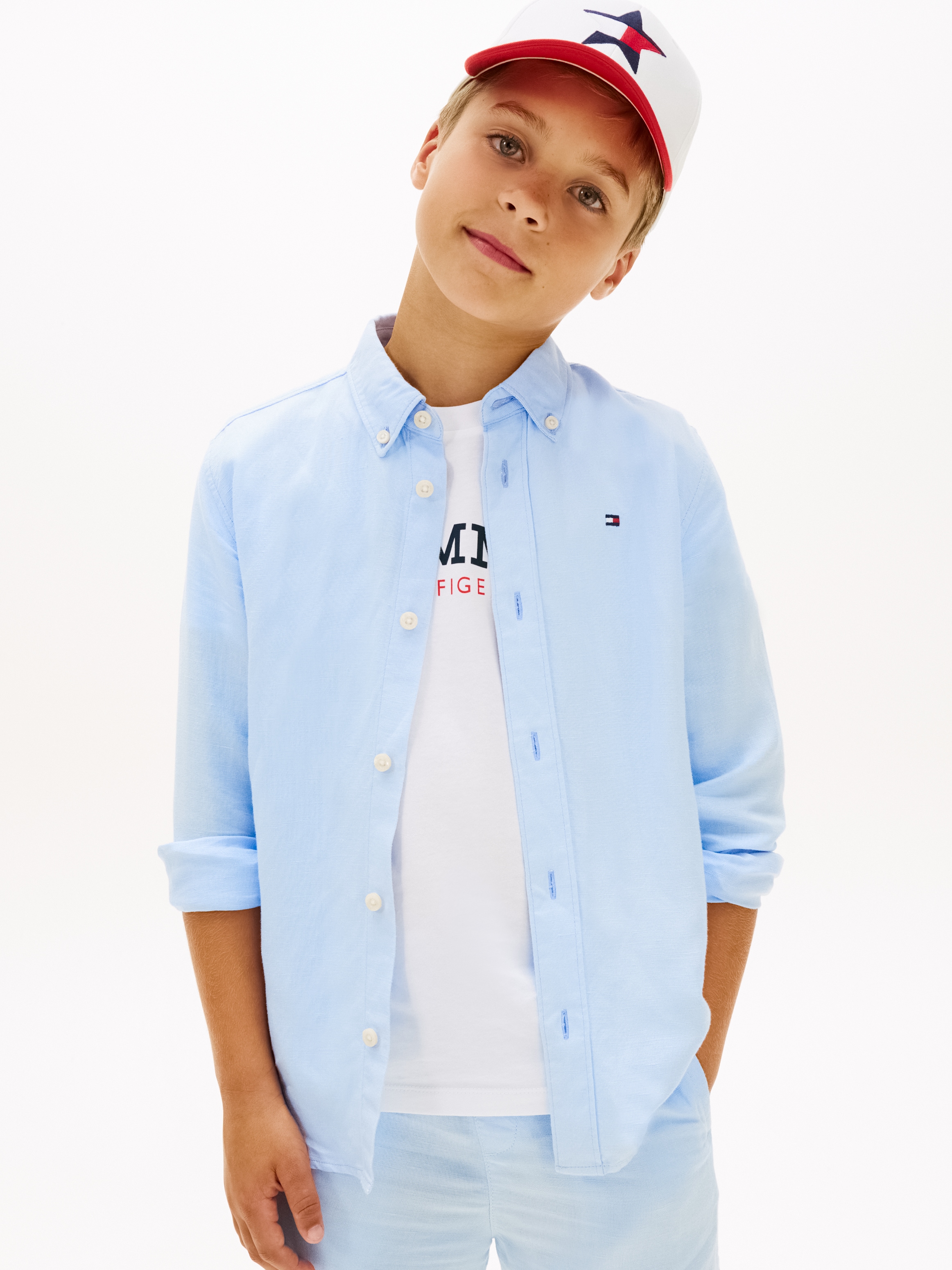 Tommy Hilfiger Jungen Hemd hellblau   152 baby 5