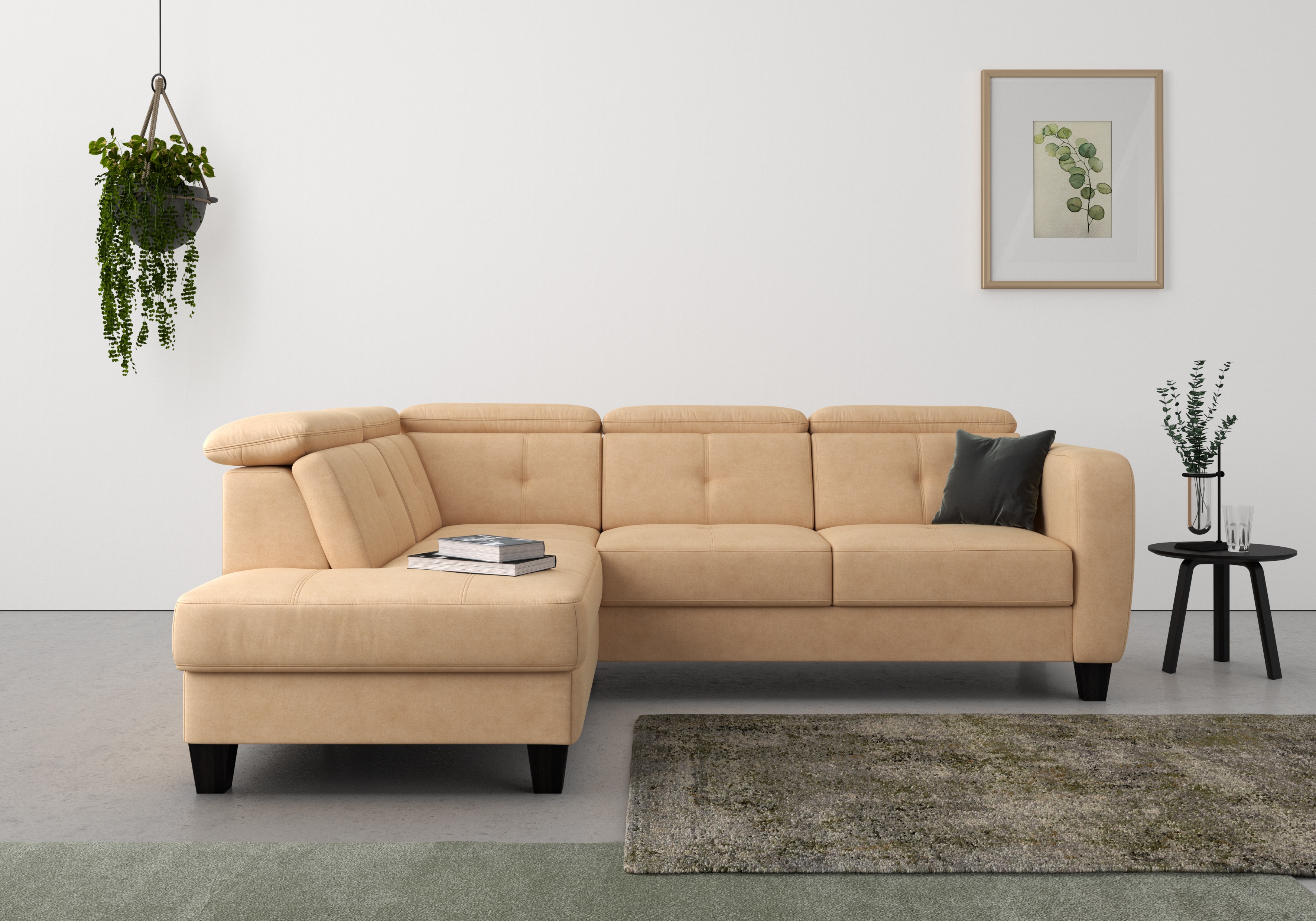 sit&more Ecksofa "Belluci L-Form" inklusive Federkern, wahlweise mit Schlaffunktion und Bettkasten