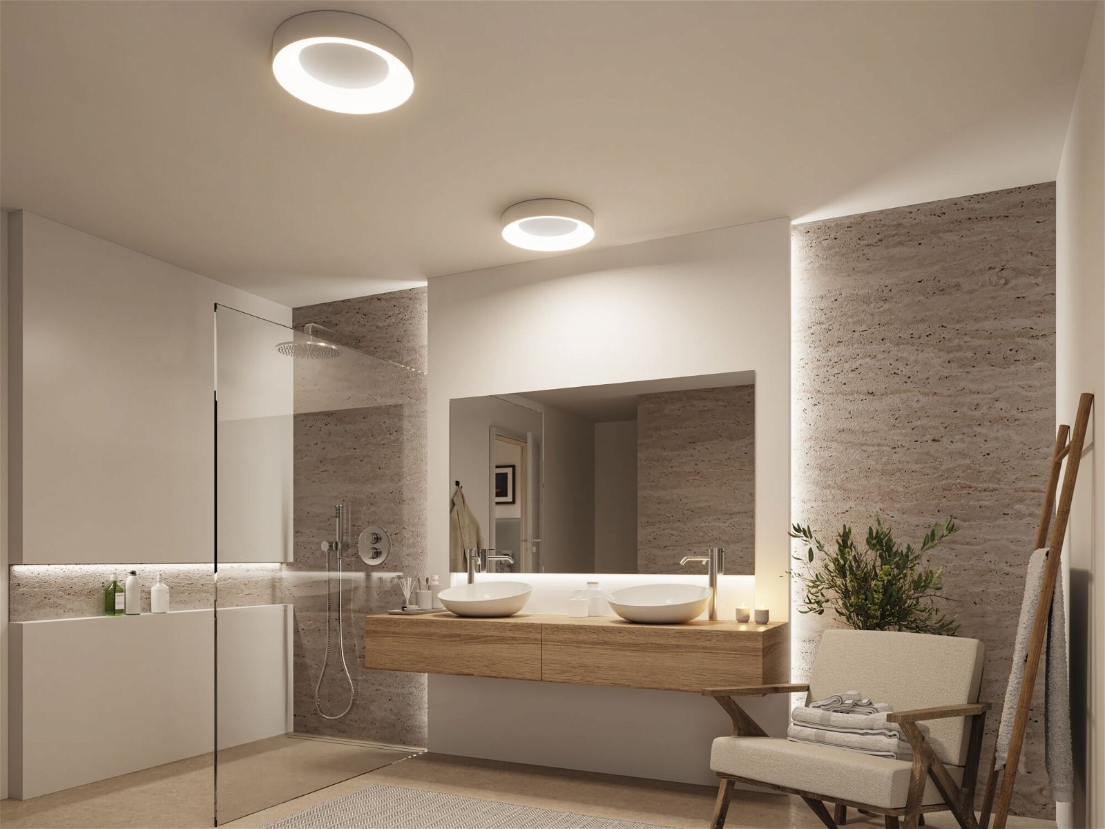 Bathroom Casca BAUR IP44 Deckenleuchte Alu Metall/Kunststoff«, 1 1x23W LED flammig-flammig, 400mm WhiteSwitch »Selection 230V | Paulmann