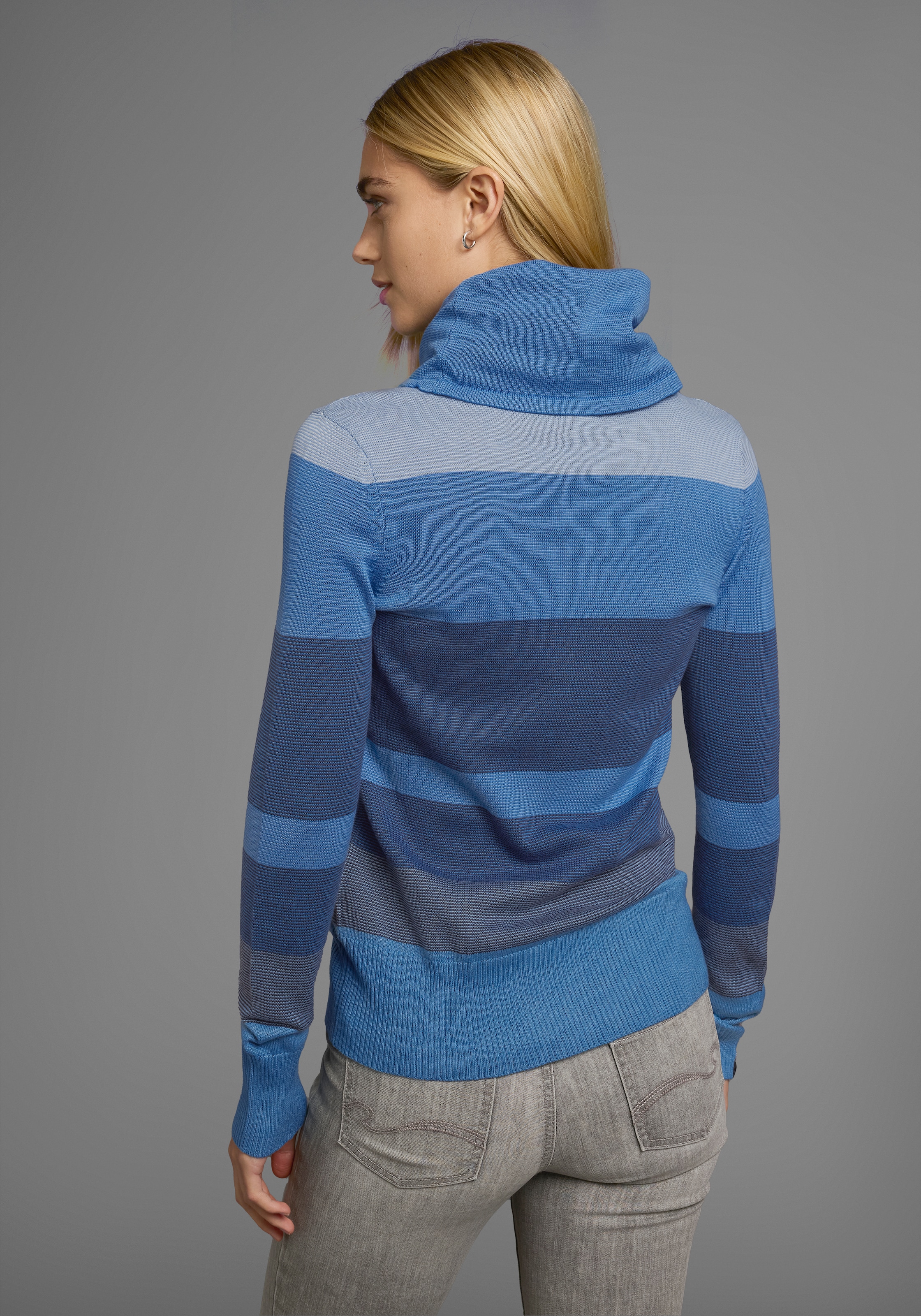 KangaROOS Rollkragenpullover, gestreift mit hohem Stehkragen
