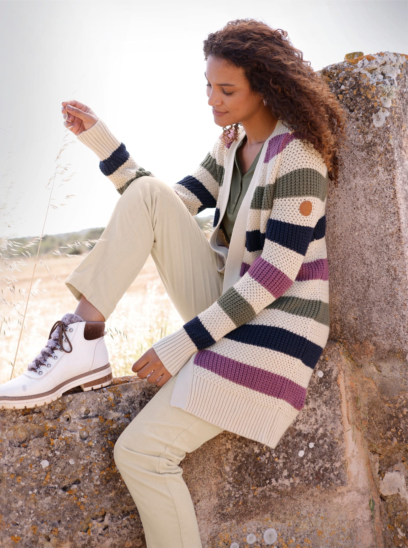 Casual Looks Longstrickjacke