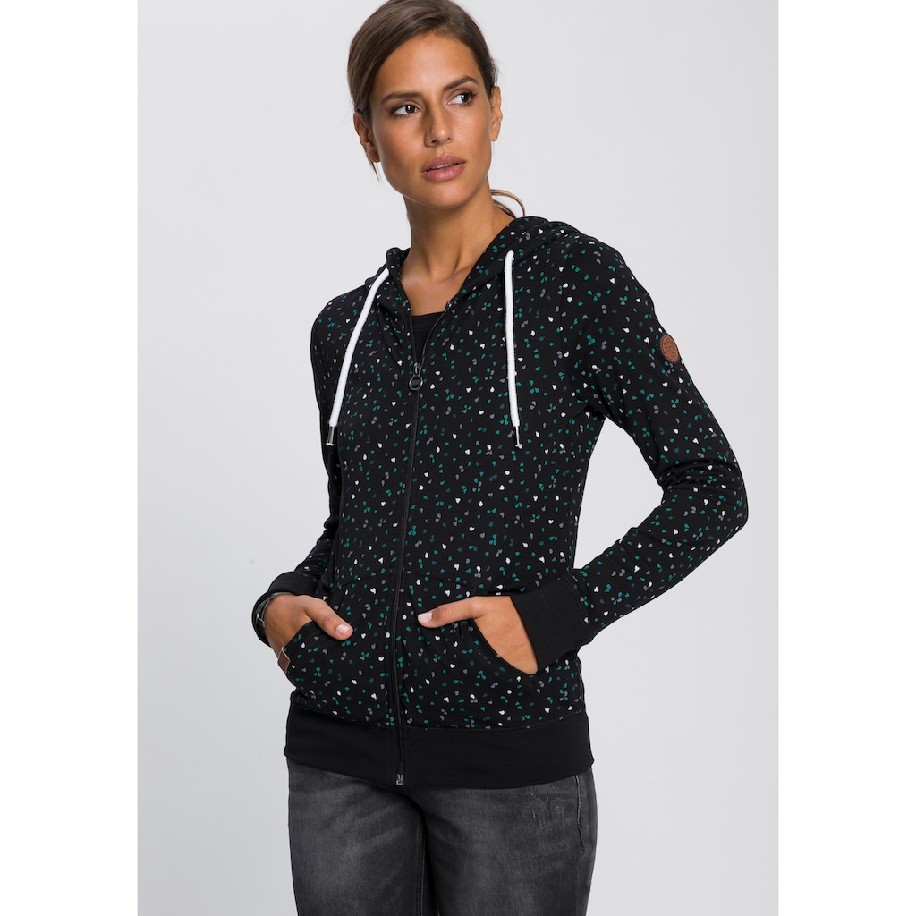 KangaROOS Kapuzensweatjacke, mit sportlichem Minimal-Print